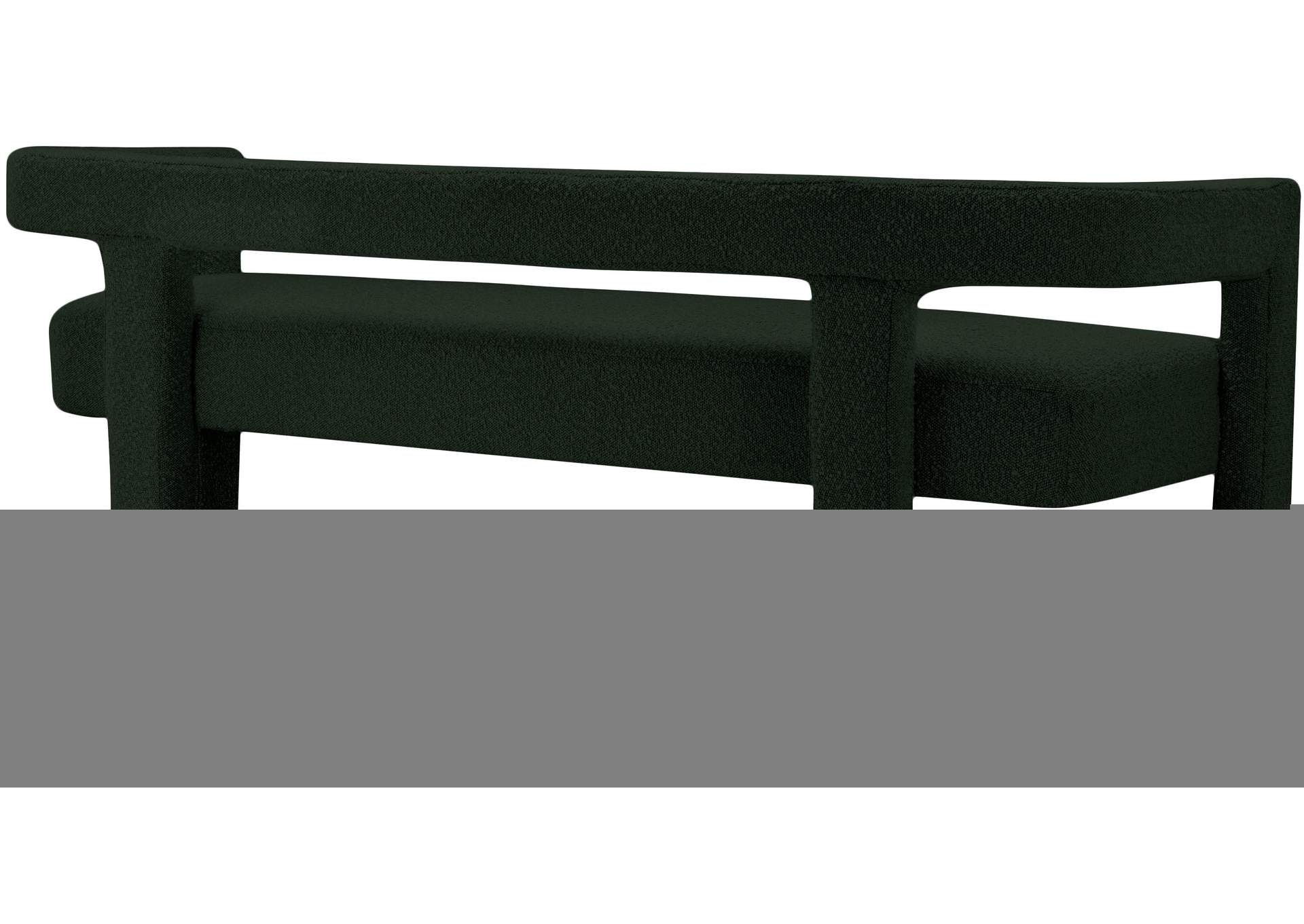 Athena Green Boucle Fabric Bench