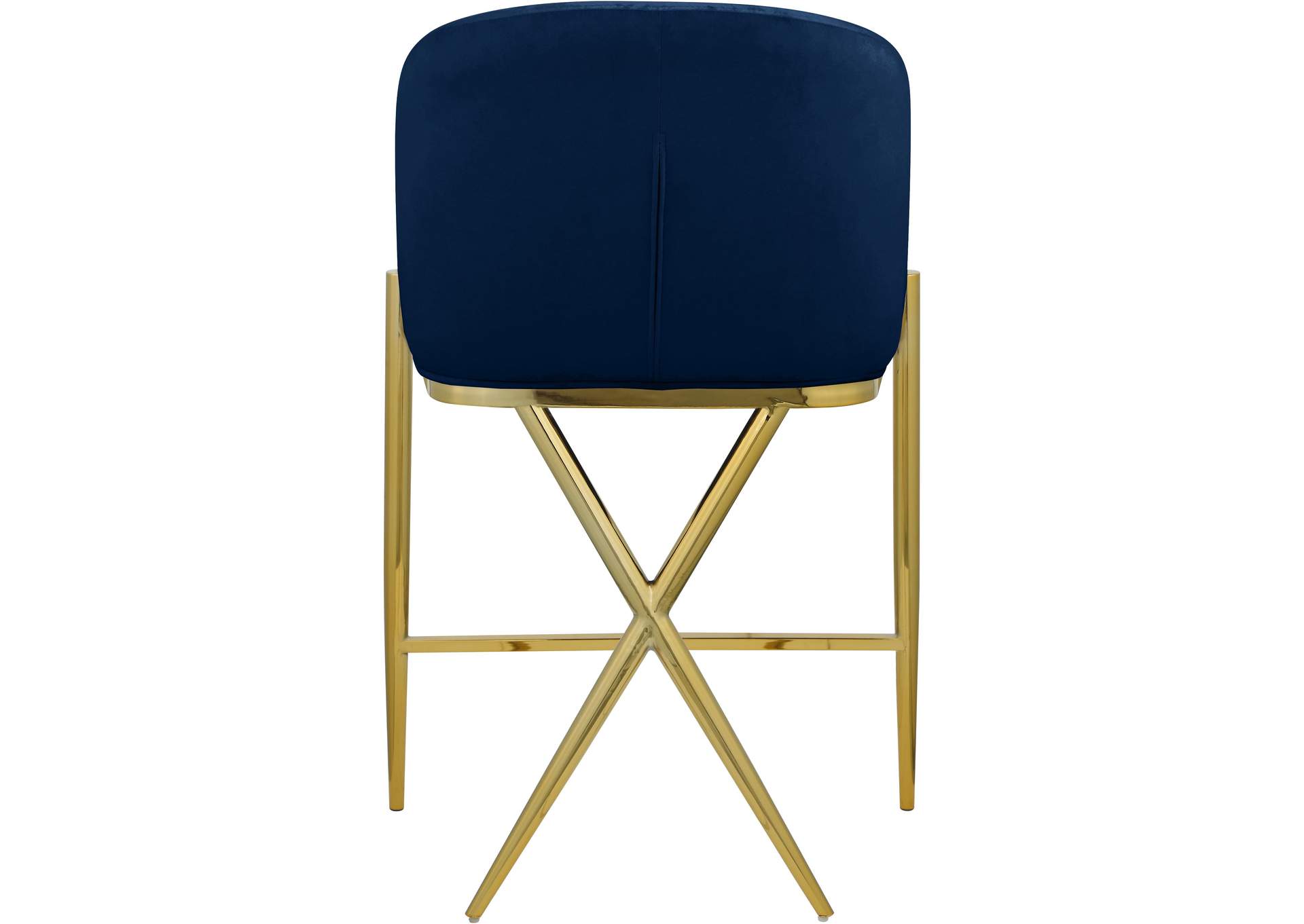 Xavier Navy Velvet Counter Stool