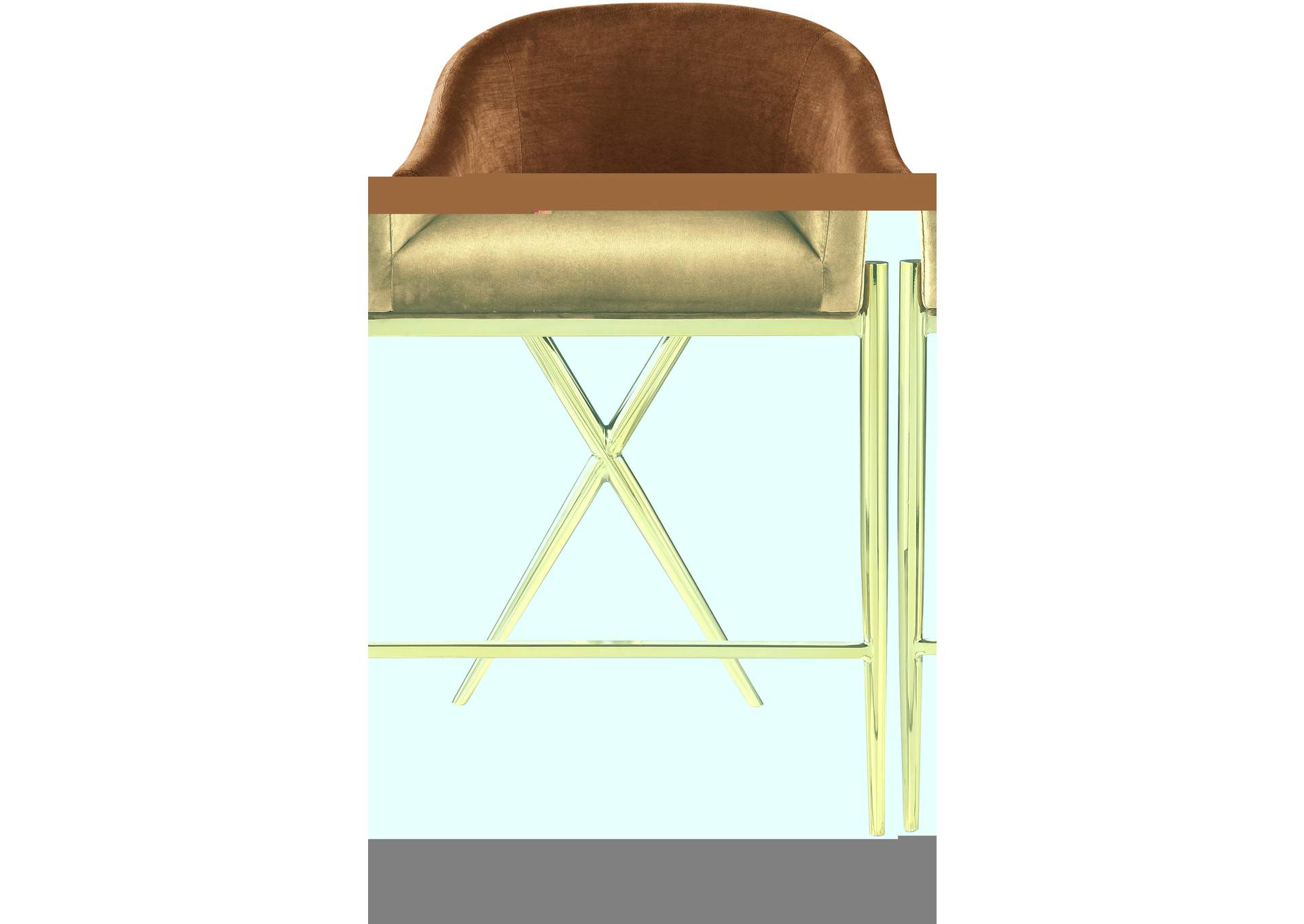 Xavier Saddle Velvet Counter Stool