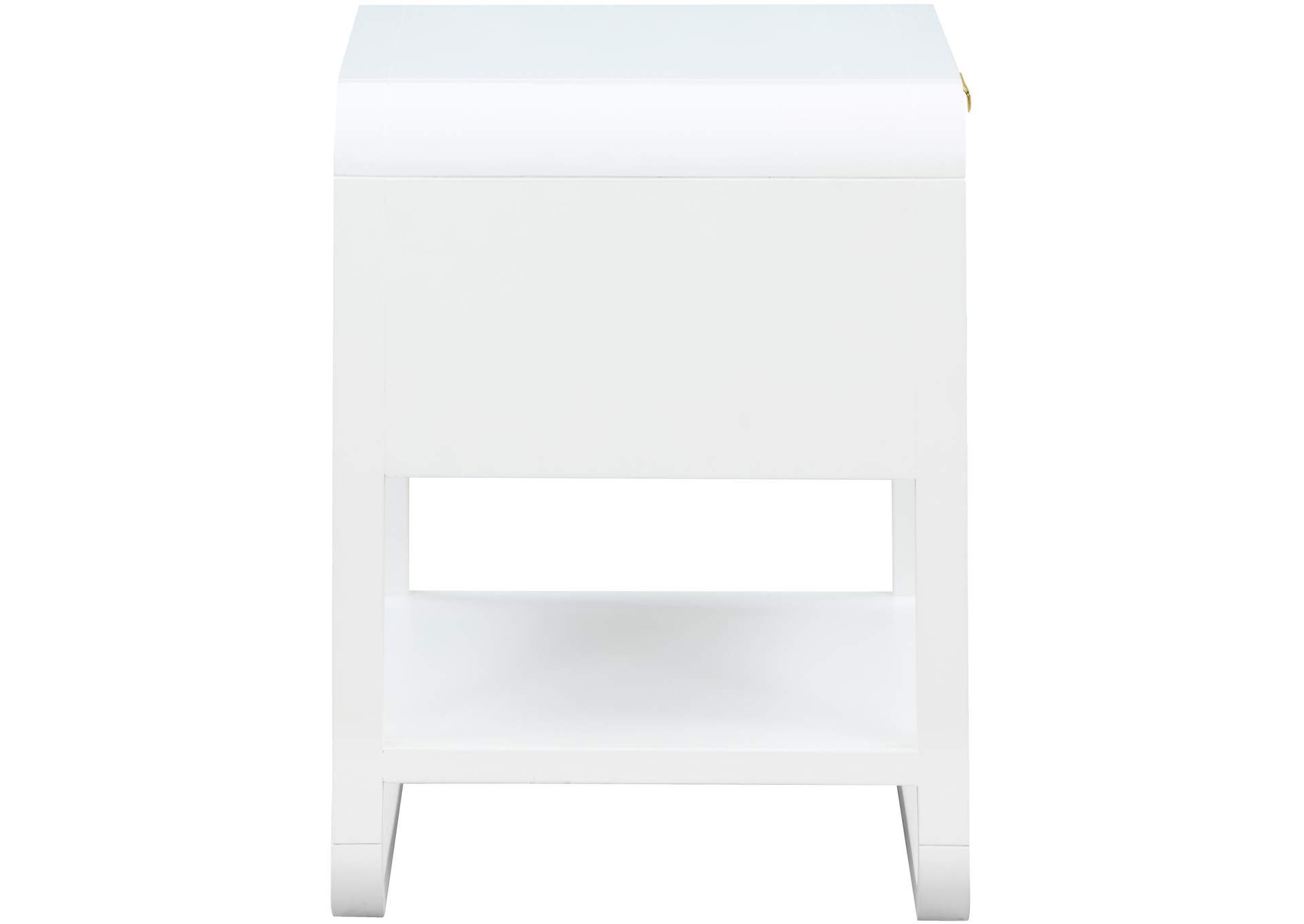 Sage White Wood Veneer Night Stand