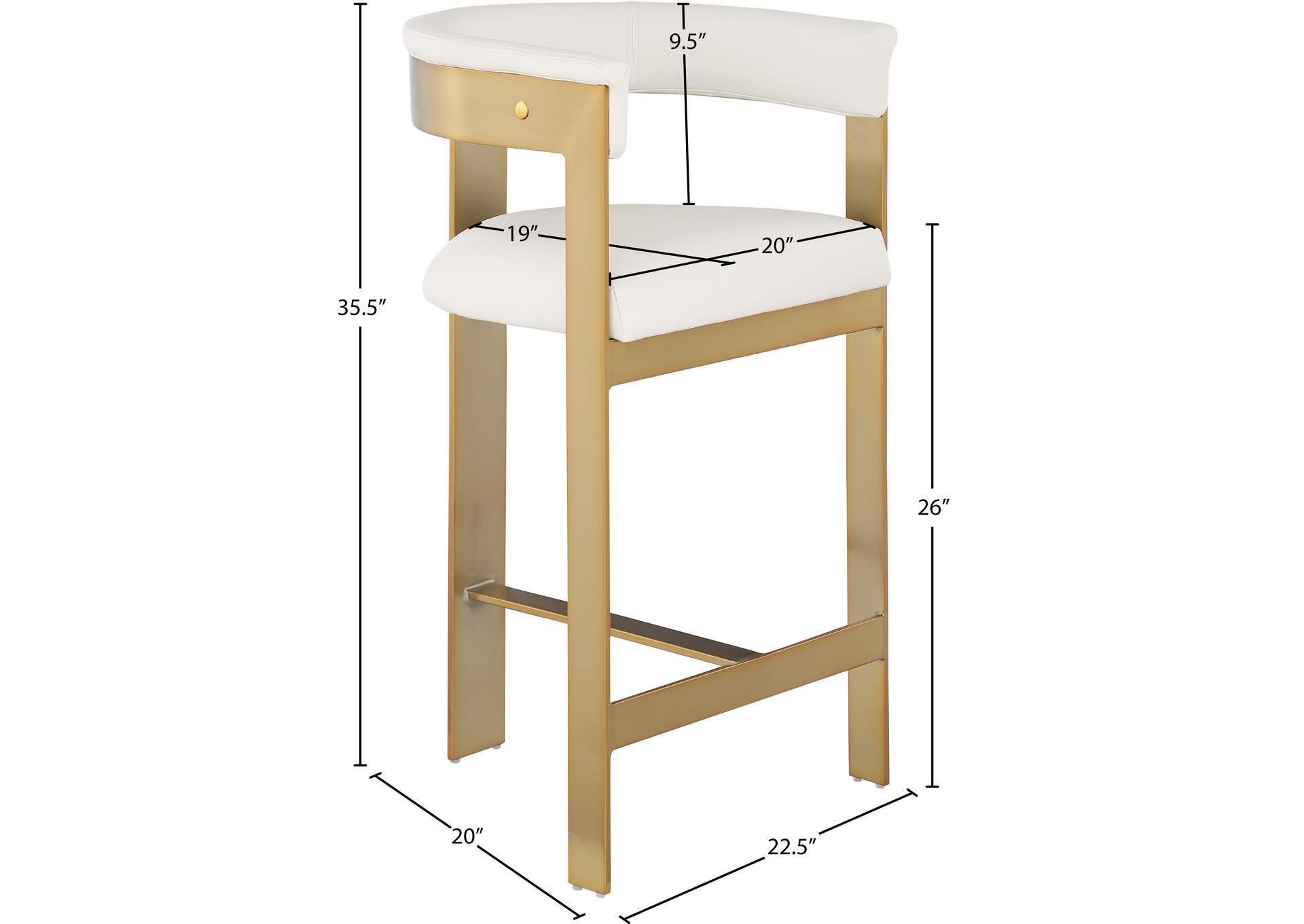 Romeo Cream Vegan Leather Counter Stool