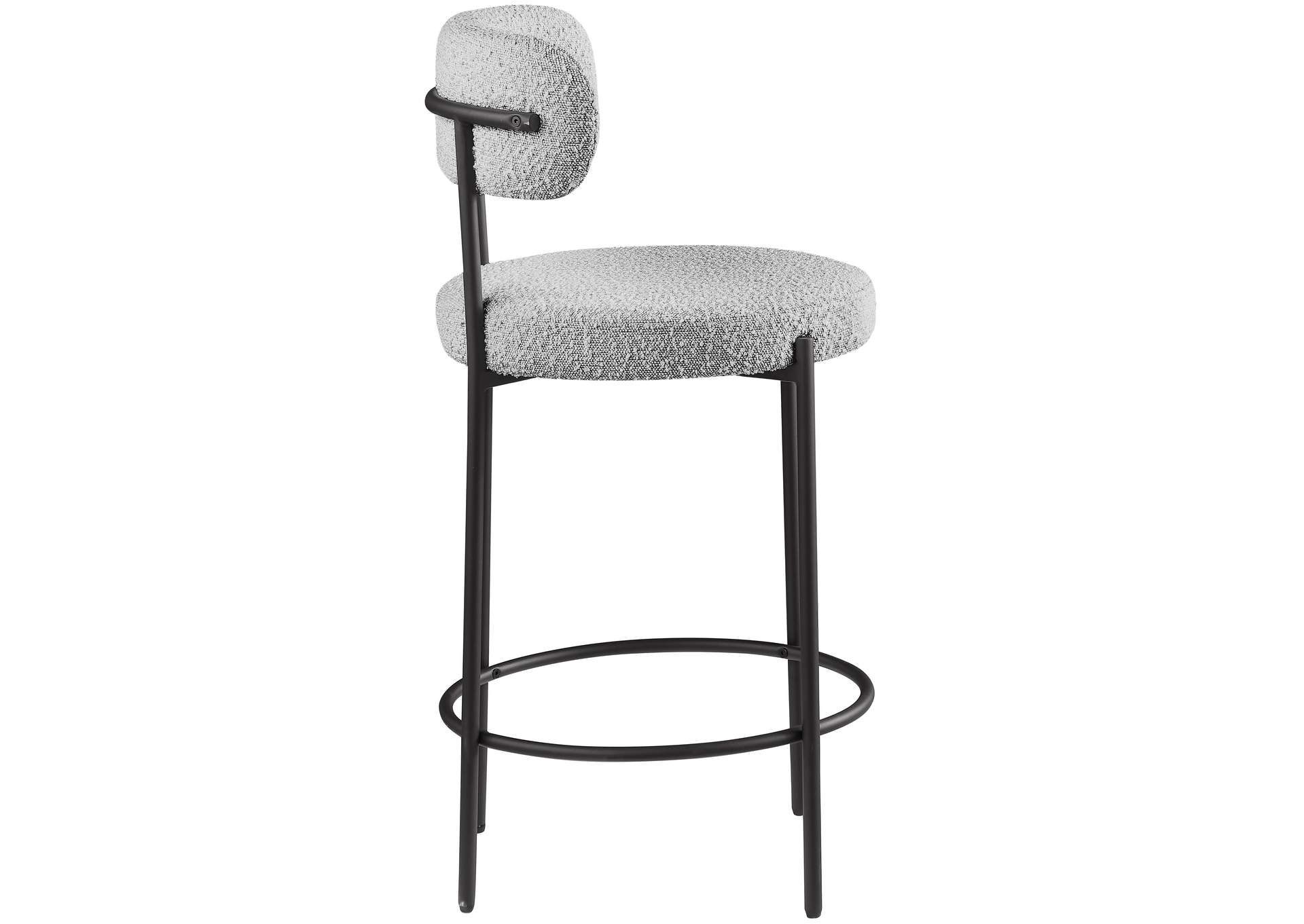 Beacon Grey Boucle Fabric Stool