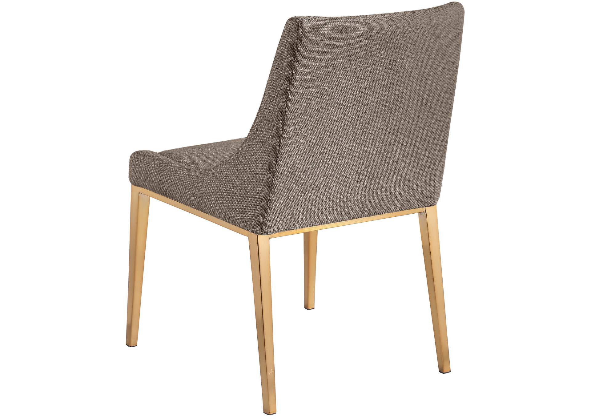 Haines Brown Linen Textured Polyester Fabric Dining Chair