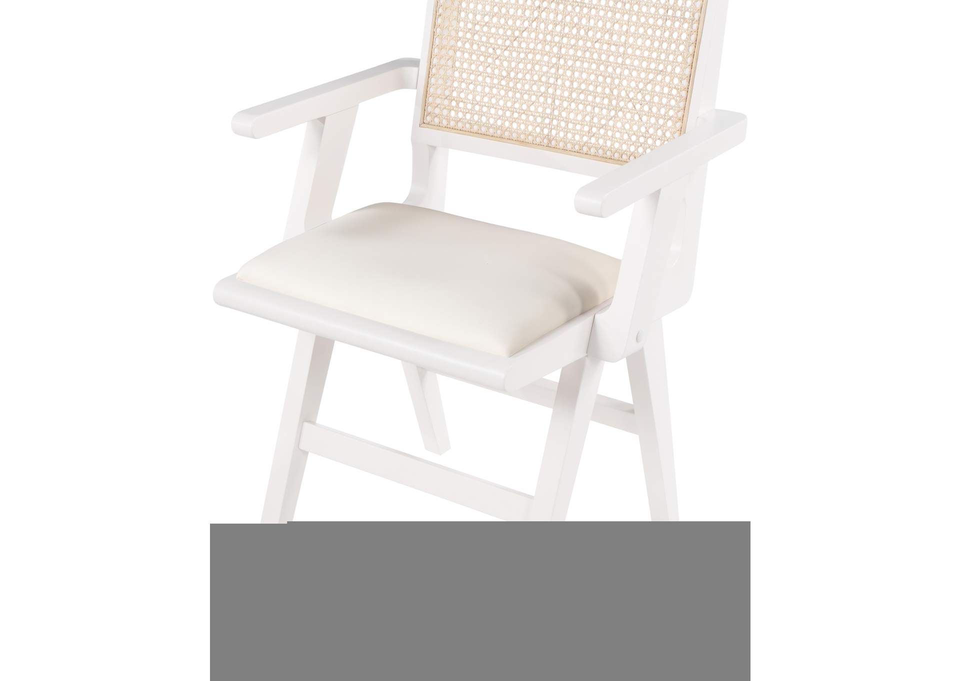 Abby Cream Vegan Leather Dining Arm Chair