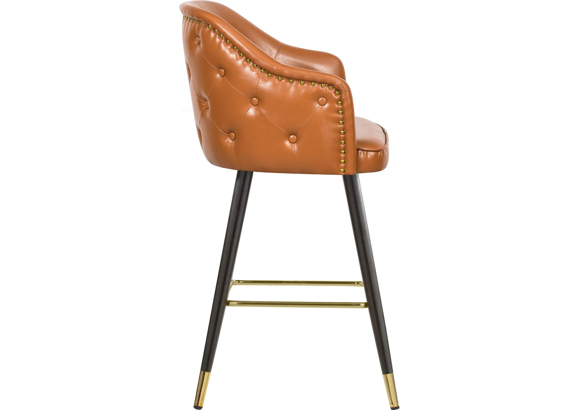 Barbosa Cognac Vegan Leather Counter - Bar Stool