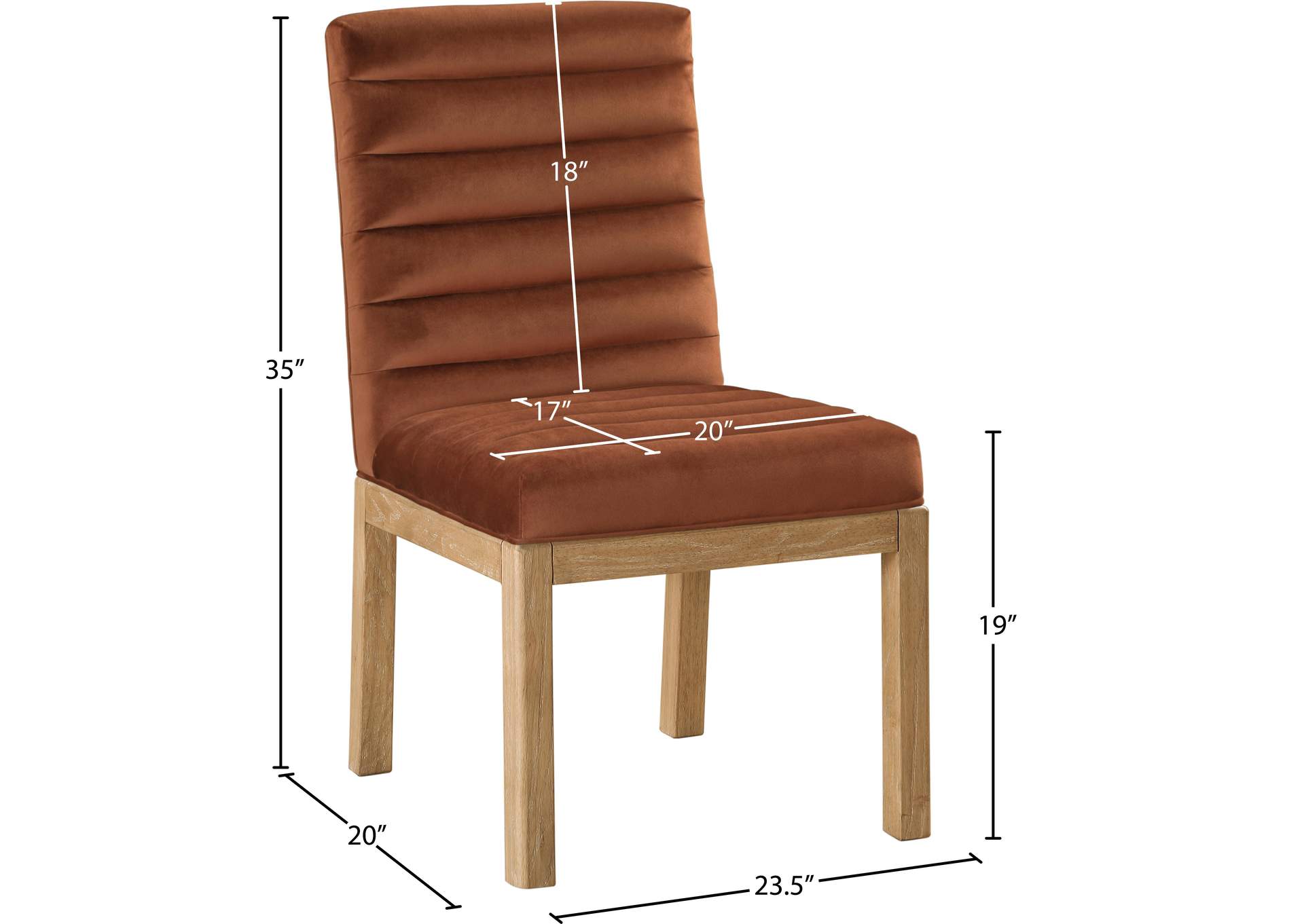 Evelyn Cognac Velvet Dining Chair