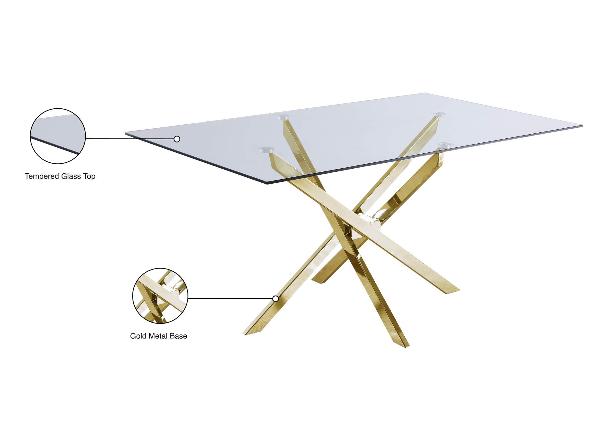 Xander Gold Dining Table image 8