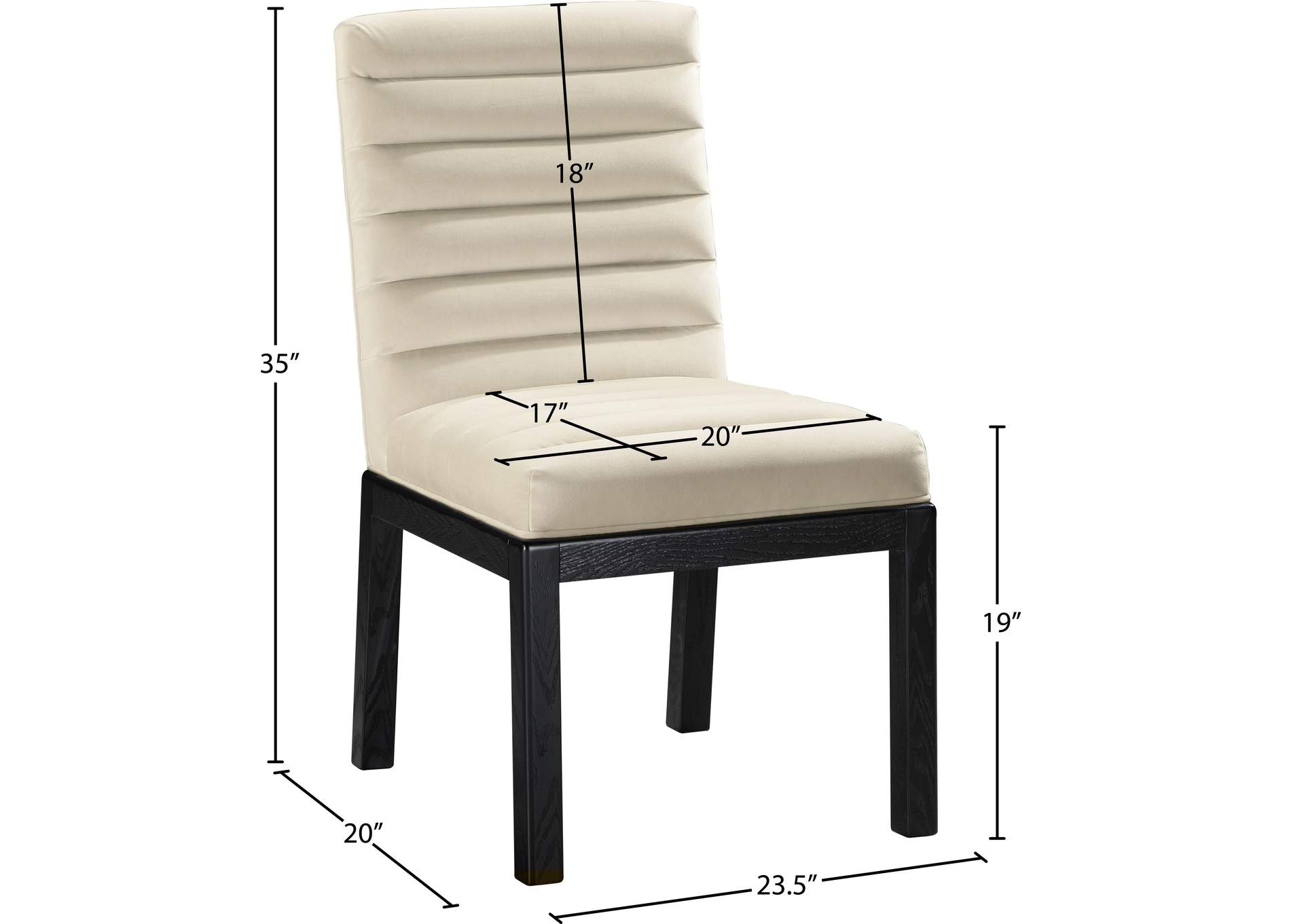 Evelyn Cream Velvet Dining Chair image 9