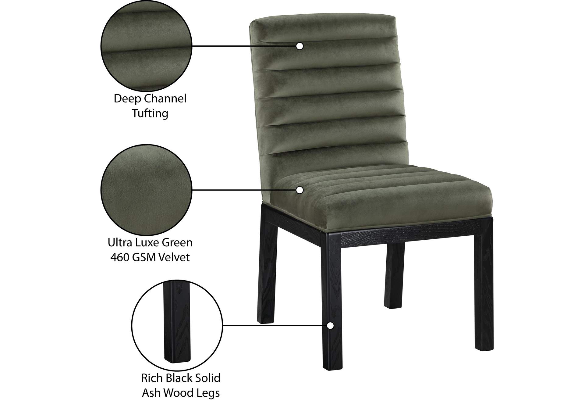 Evelyn Green Velvet Dining Chair