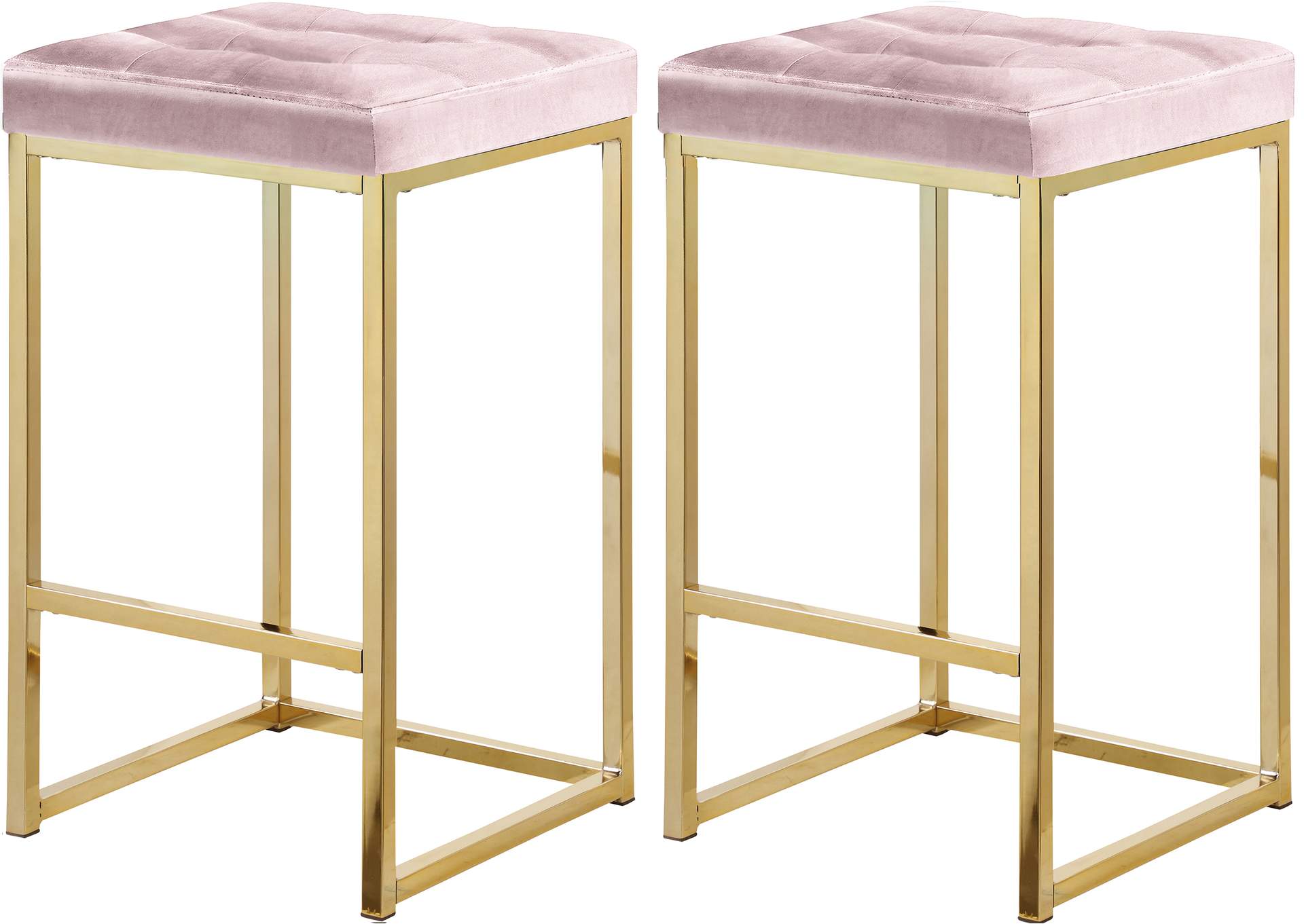 Nicola Pink Velvet Stool