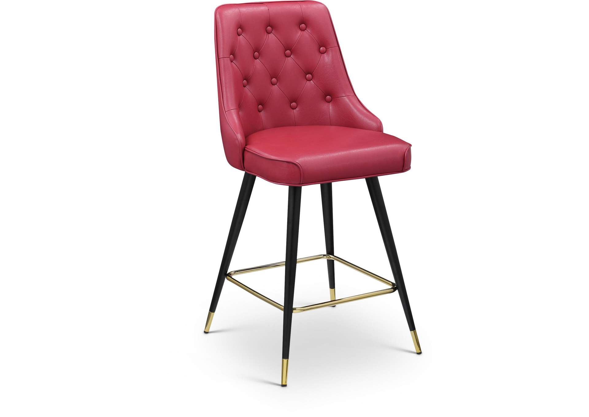 Portnoy Red Vegan Leather Counter - Bar Stool