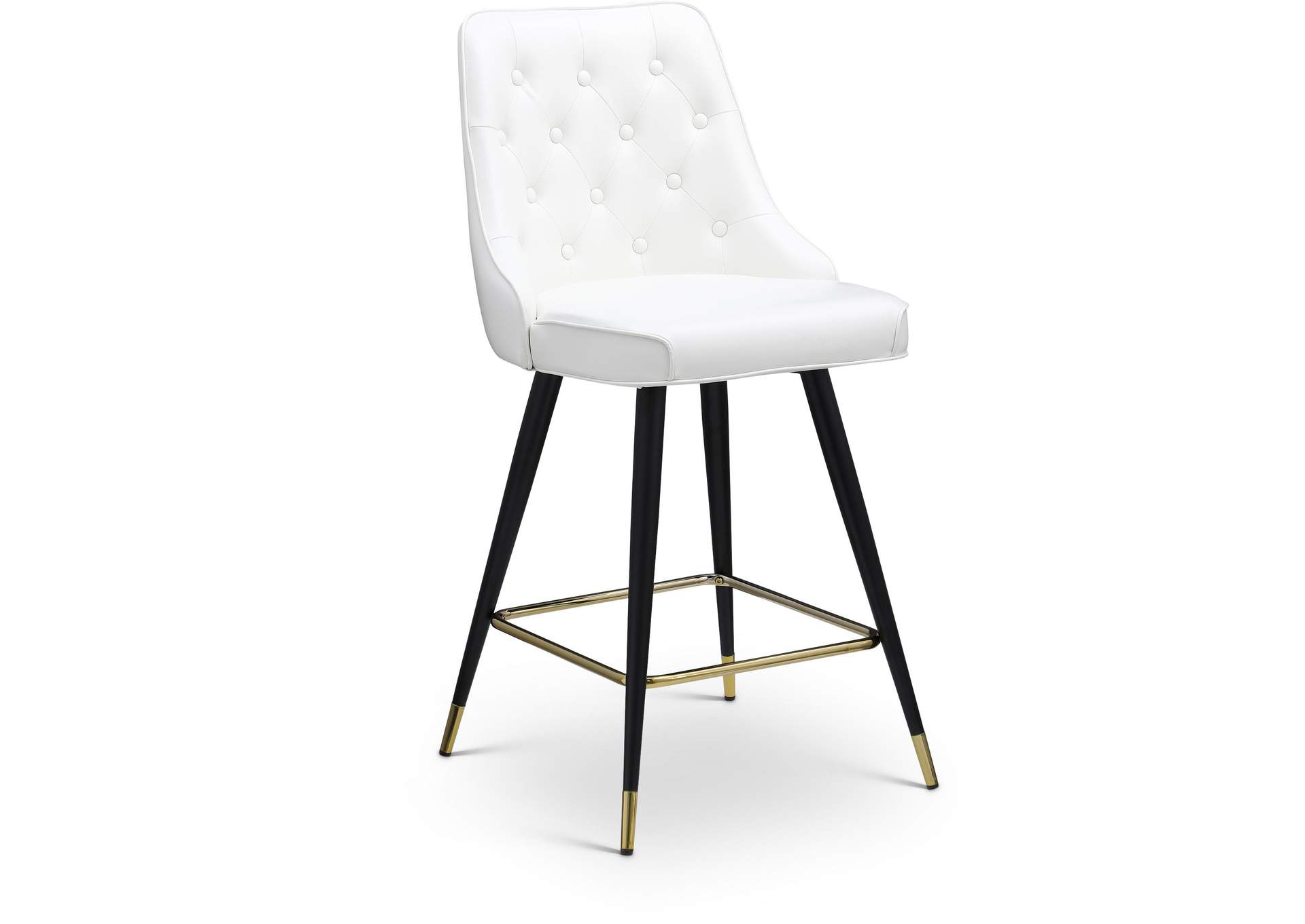 Portnoy White Vegan Leather Counter - Bar Stool