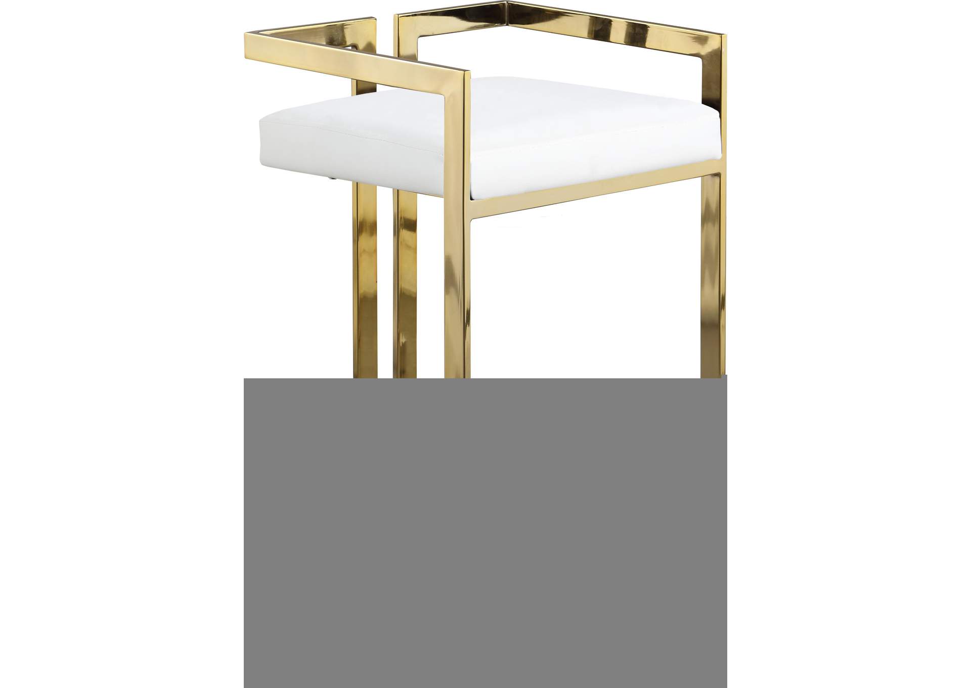 Ezra White Vegan Leather Stool