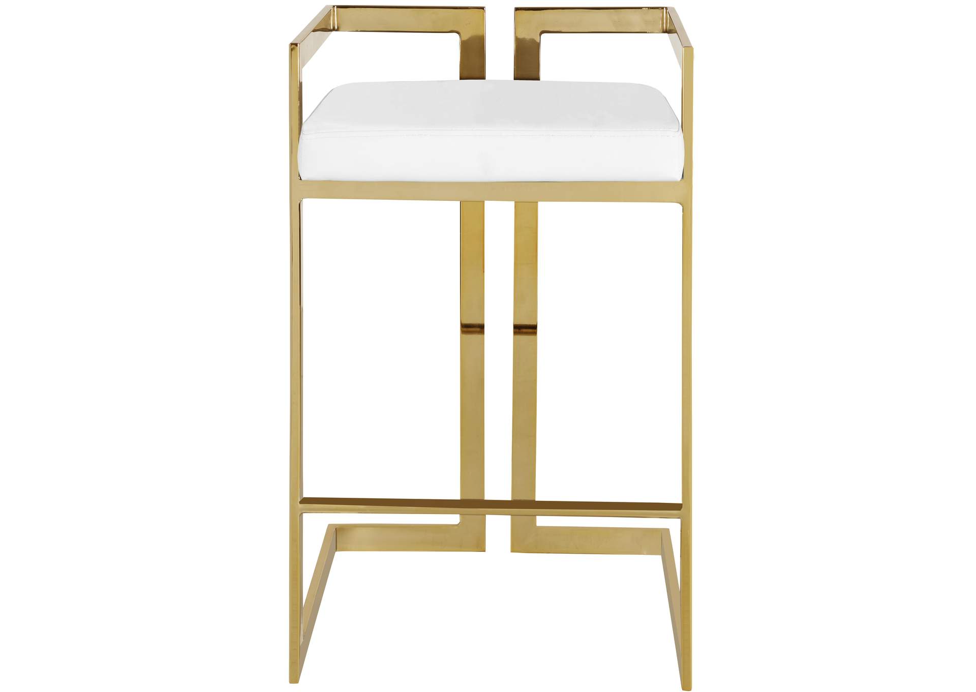 Ezra White Faux Leather Stool Set of 2