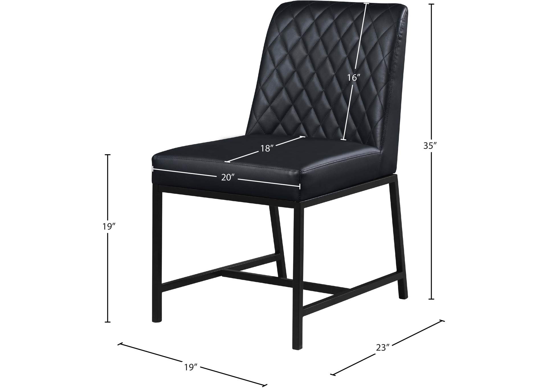 Bryce Black Vegan Leather Dining Chair