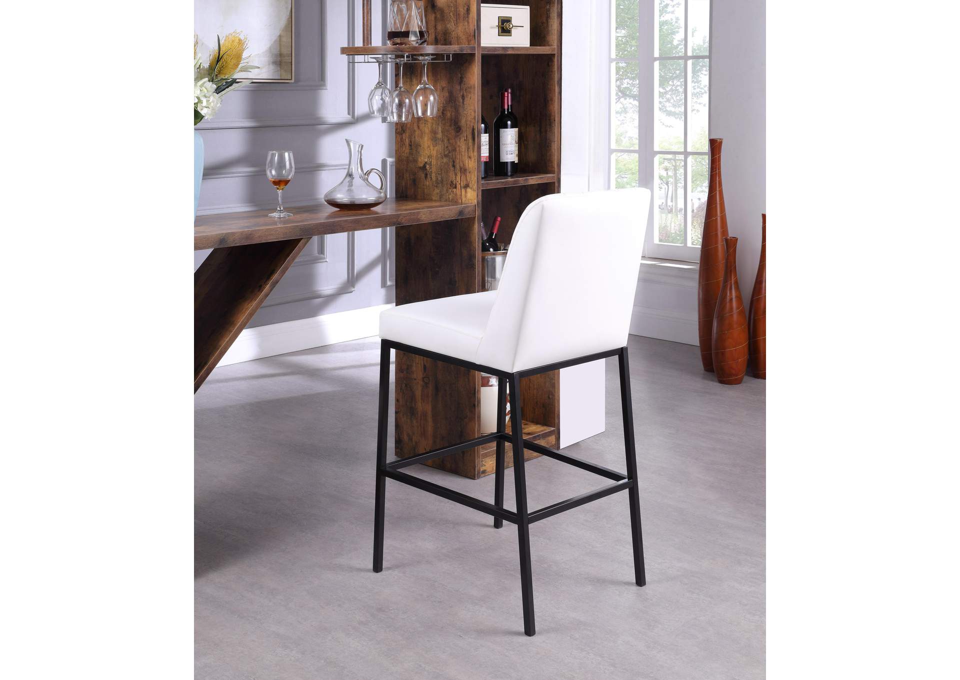Bryce White Vegan Leather Stool