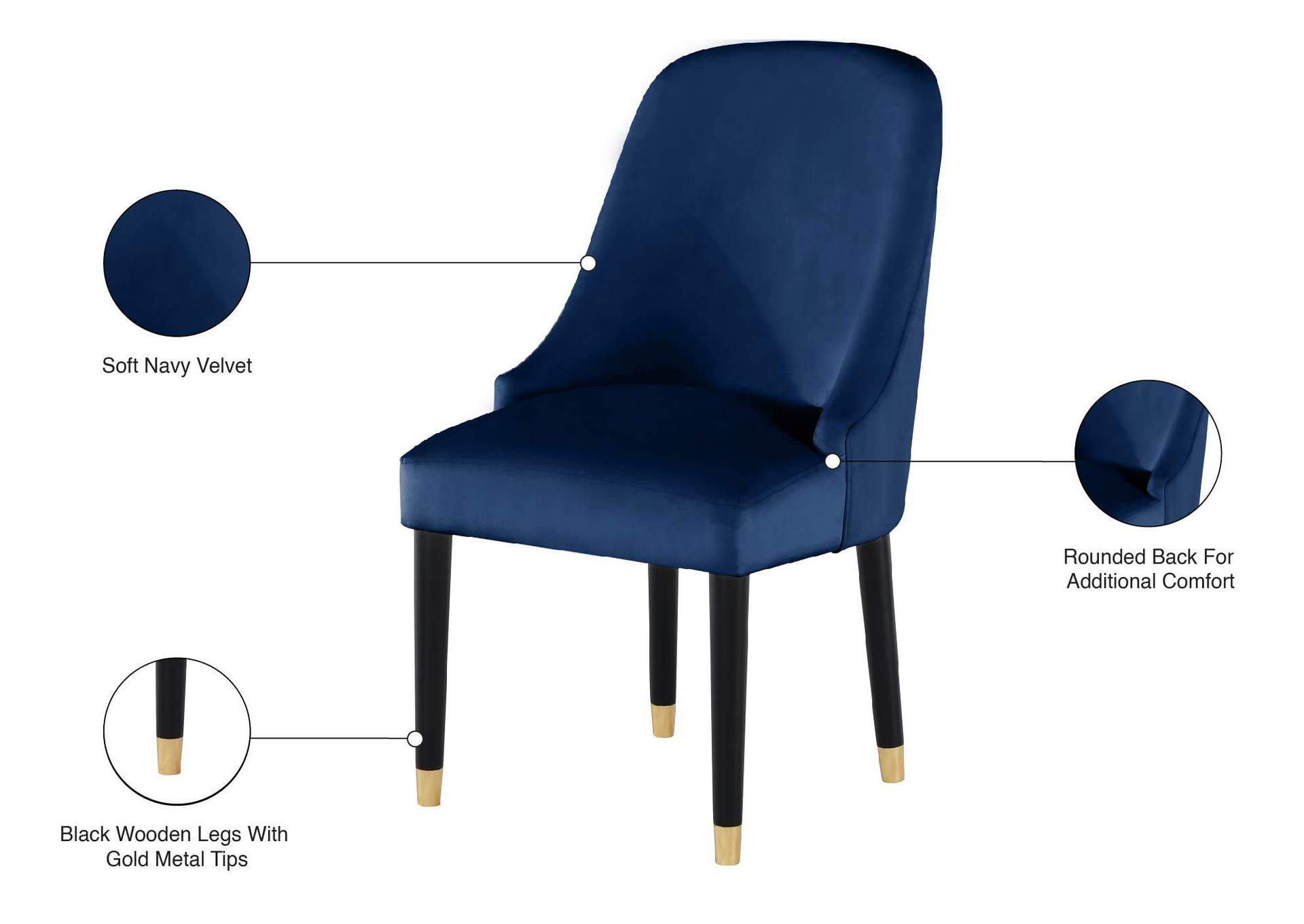 Omni Navy Velvet Dining Chair