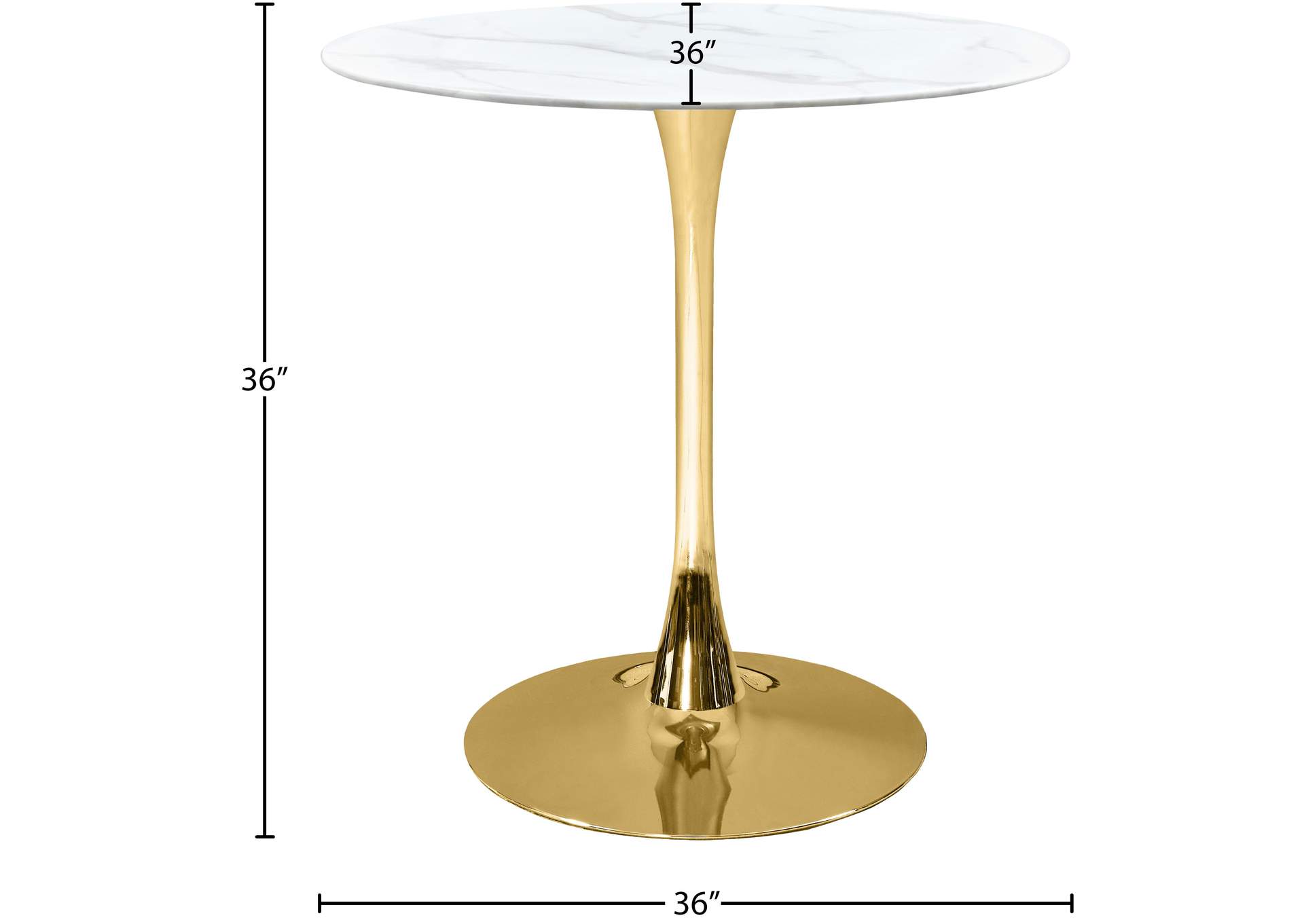 Tulip Gold Counter Height Table (3 Boxes)