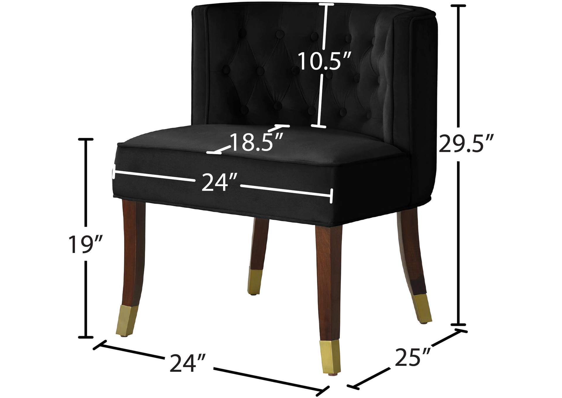 Perry Black Velvet Dining Chair