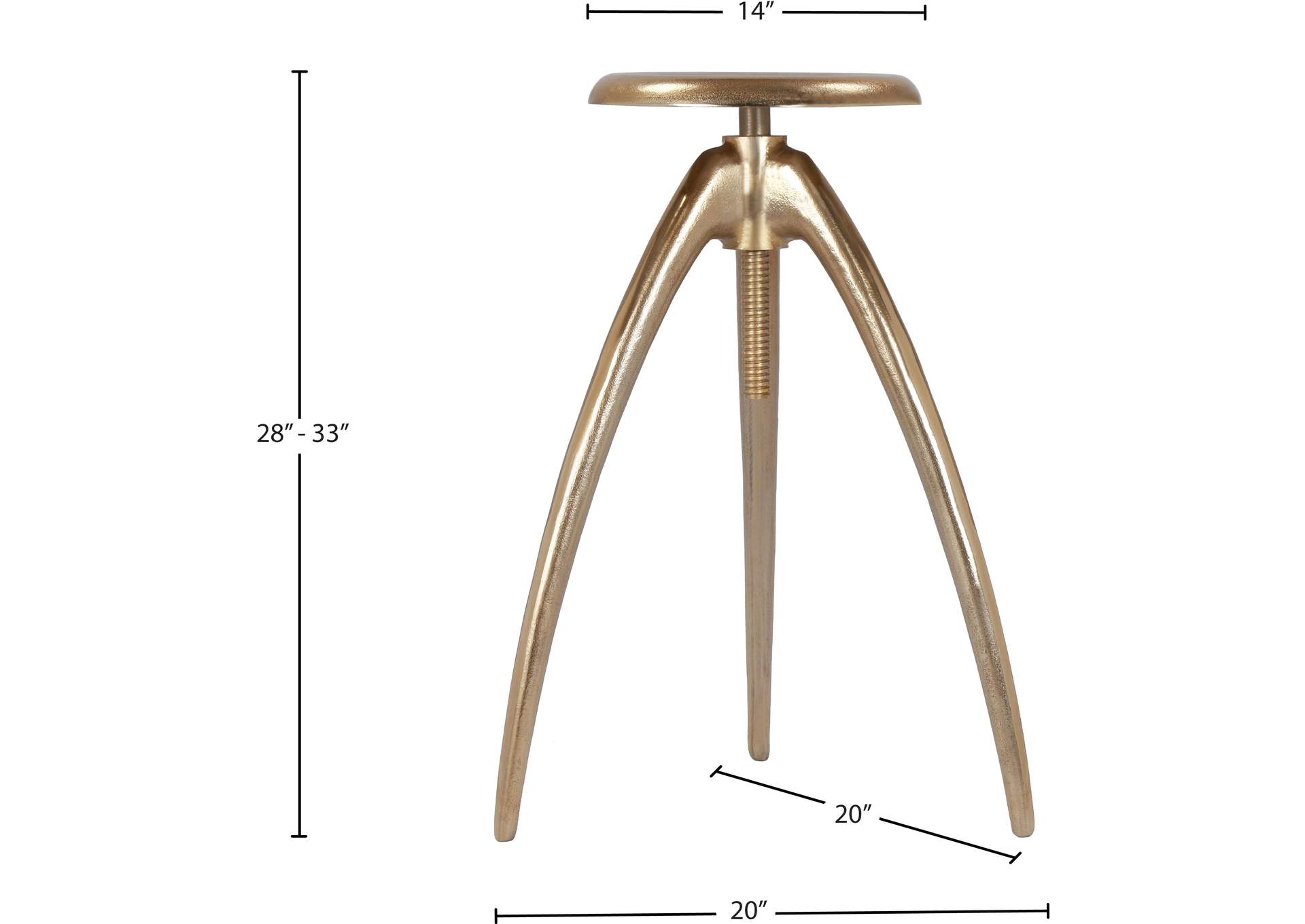 Clara Gold Aluminum Counter - Bar Stool