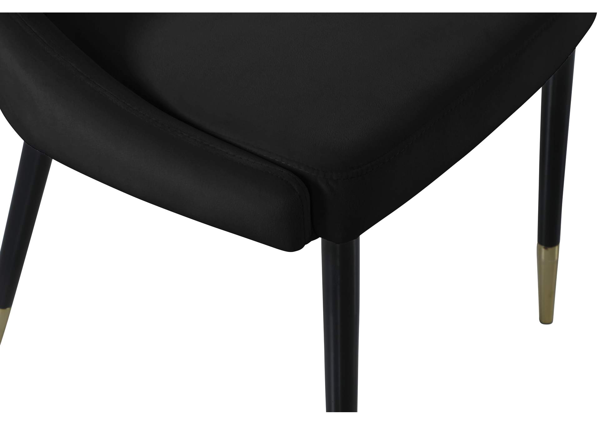 Sleek Black Velvet Dining Chair