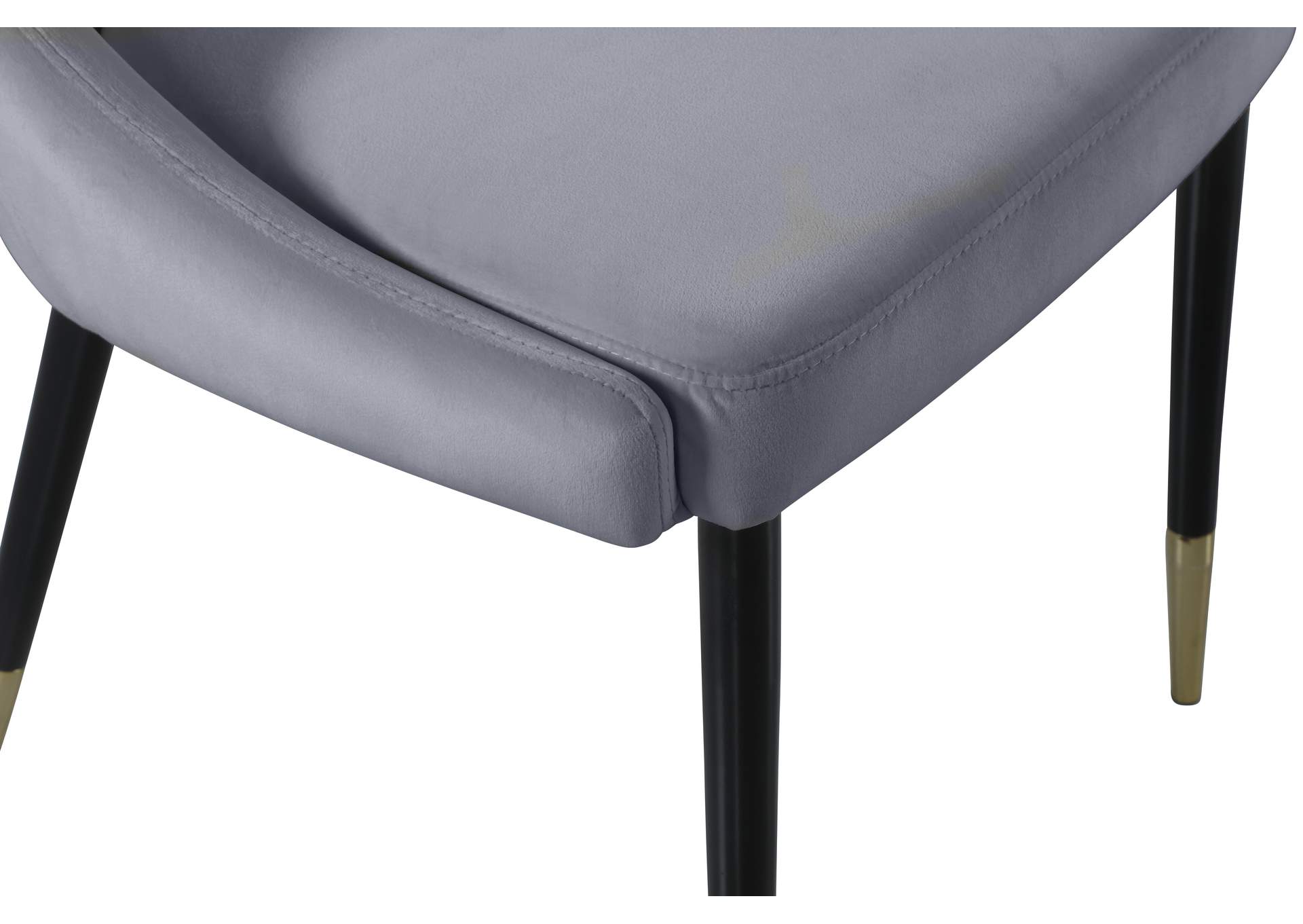 Sleek Grey Velvet Dining Chair
