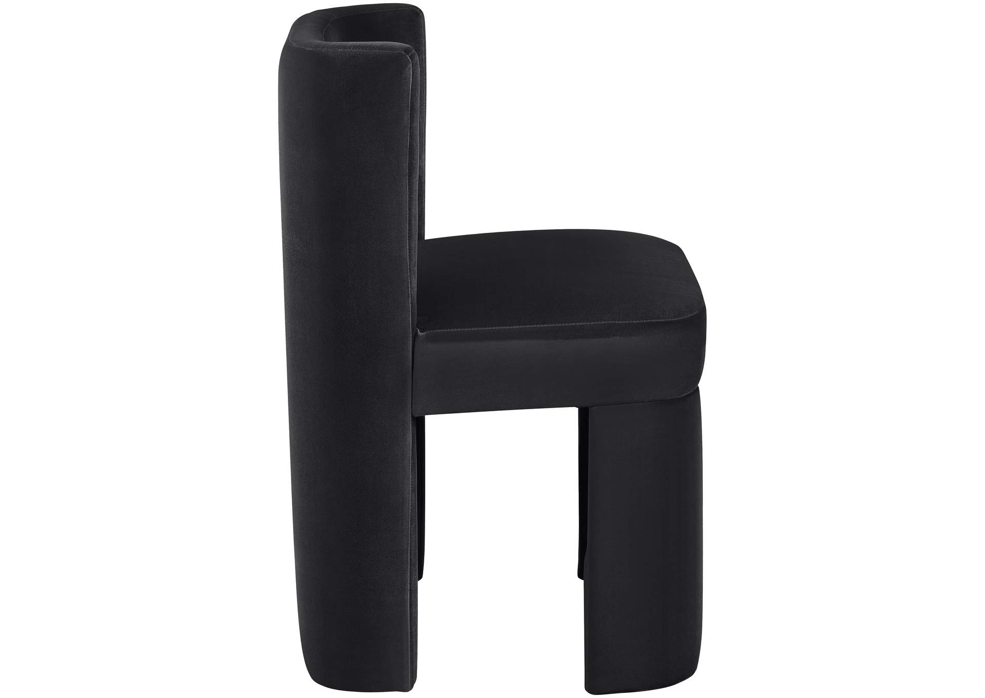 Zuno Black Velvet Performance Fabric Upholstered Dining Chair image 5