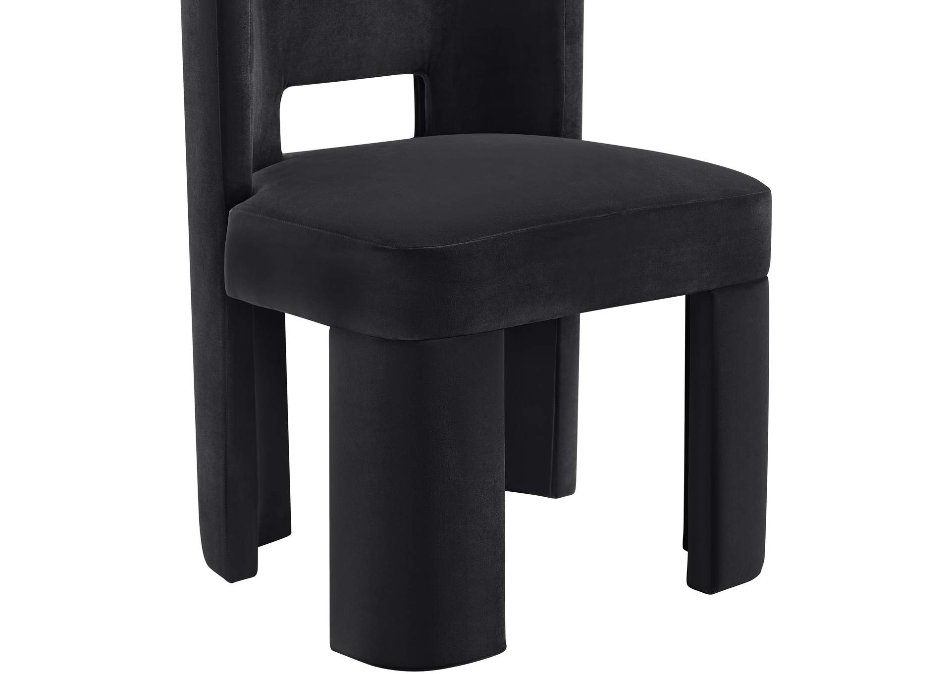 Zuno Black Velvet Performance Fabric Upholstered Dining Chair image 7