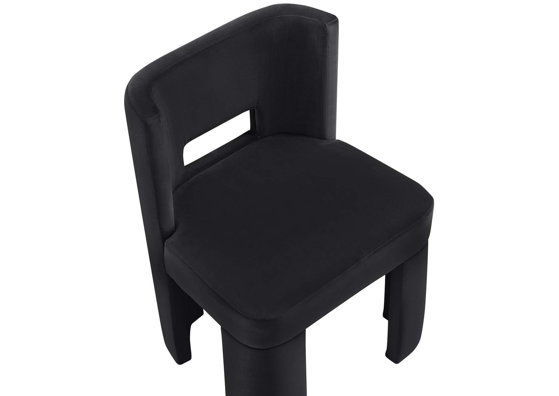 Zuno Black Velvet Performance Fabric Upholstered Dining Chair image 8