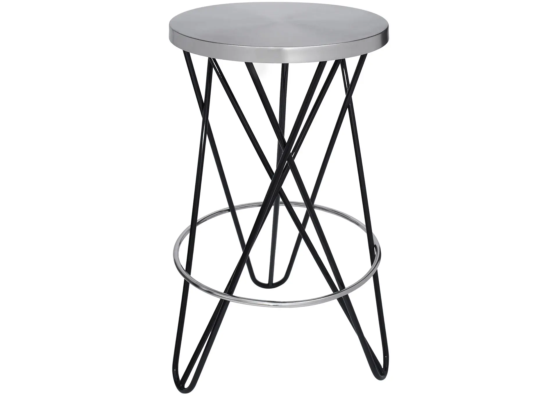 Zuno Black Velvet Performance Fabric Upholstered Counter Stool image 1