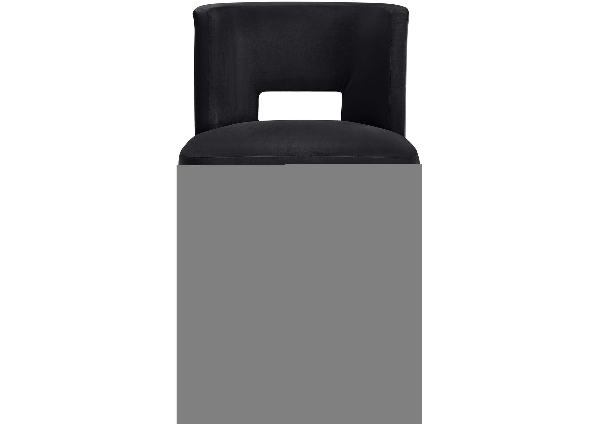 Zuno Black Velvet Performance Fabric Upholstered Counter Stool image 4