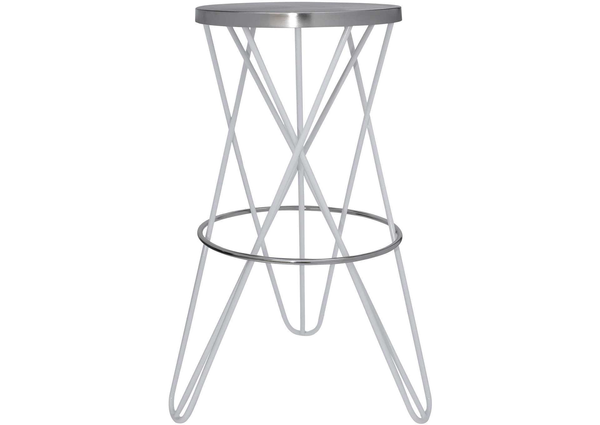 Mercury White Iron Bar Stool