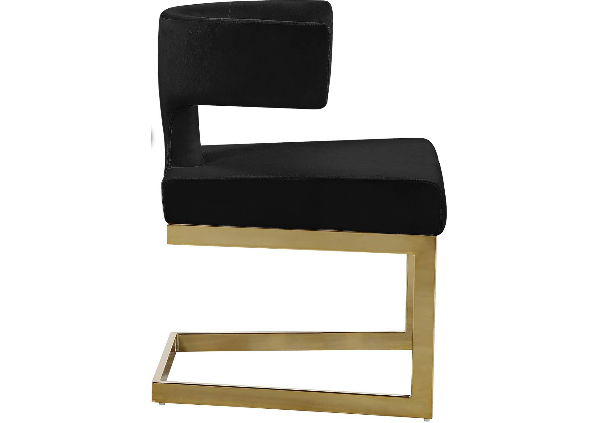 Alexandra Black Velvet Dining Chair