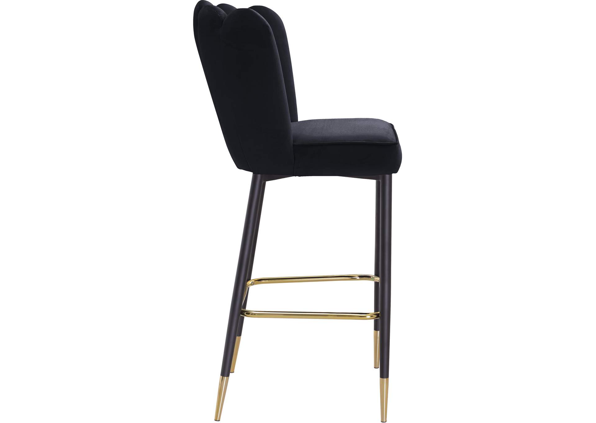 Lily Black Velvet Stool