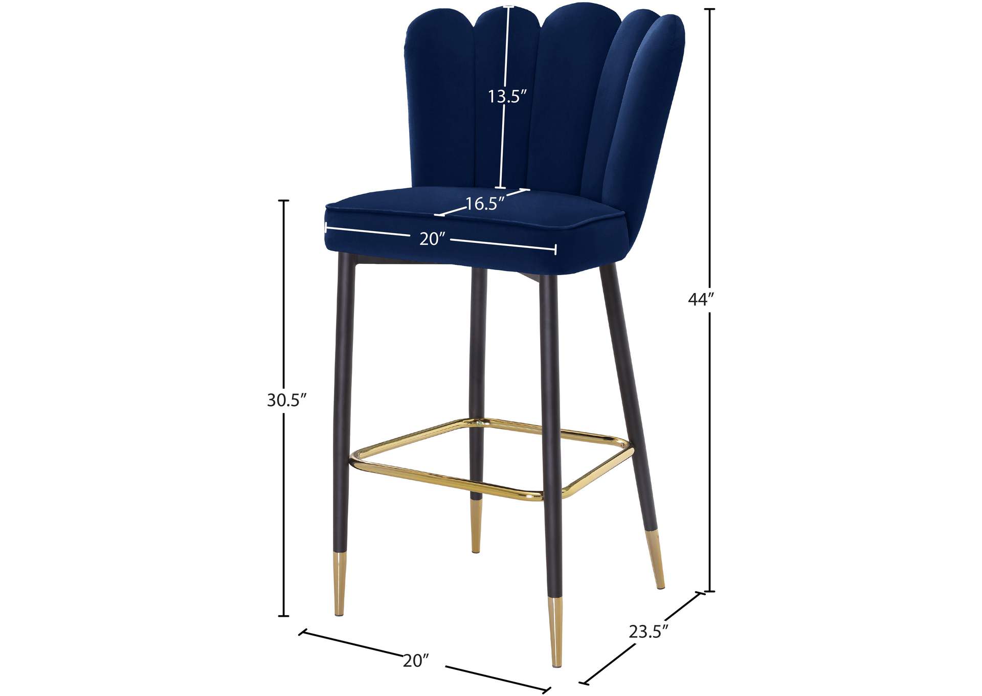 Lily Navy Velvet Stool