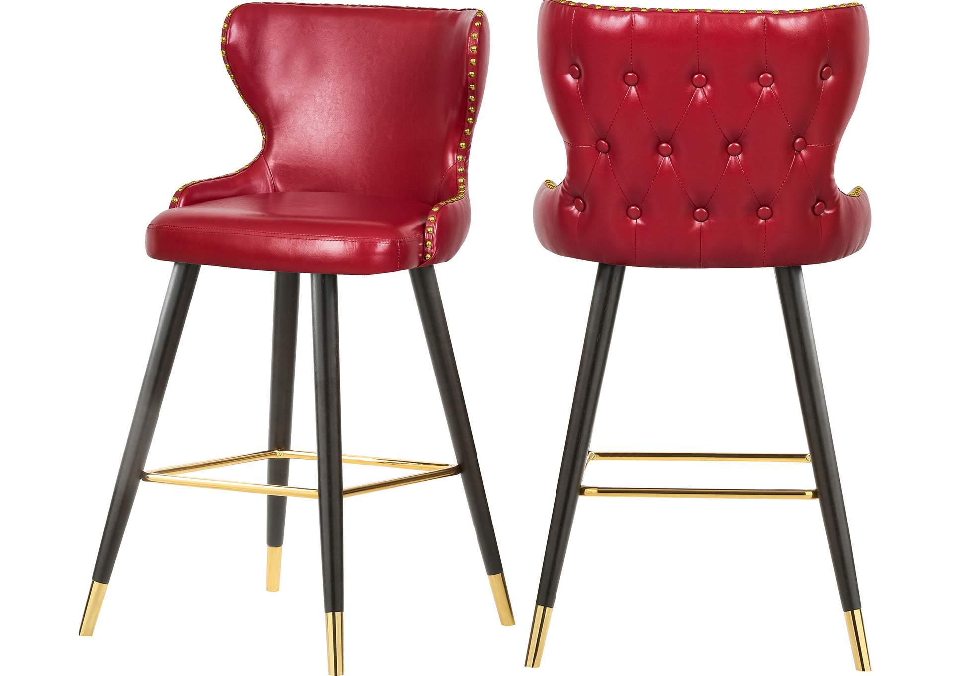 Hendrix Red Faux Leather Counter Bar Height Stool