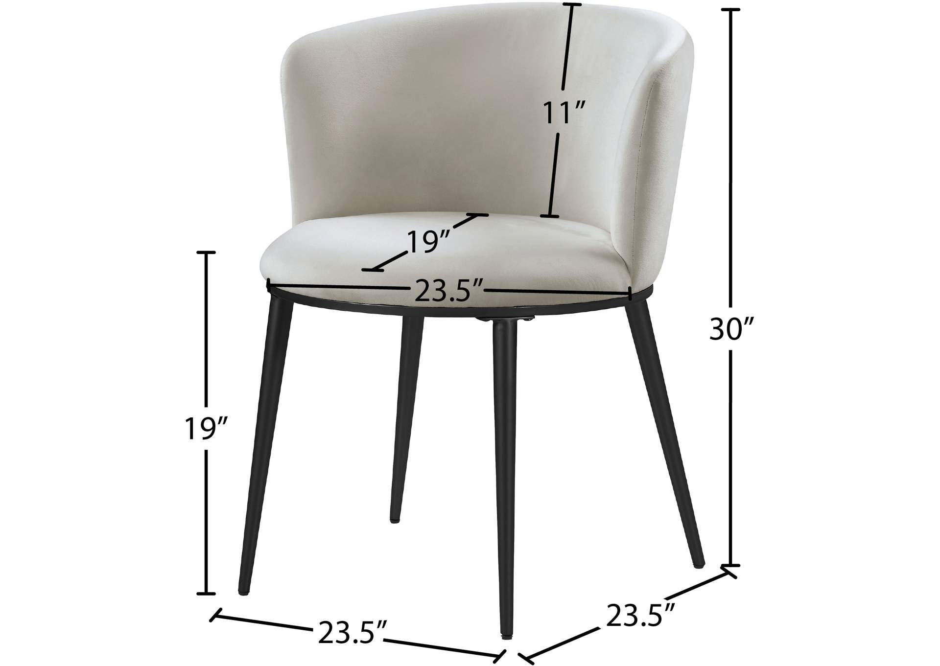 Skylar Cream Velvet Dining Chair