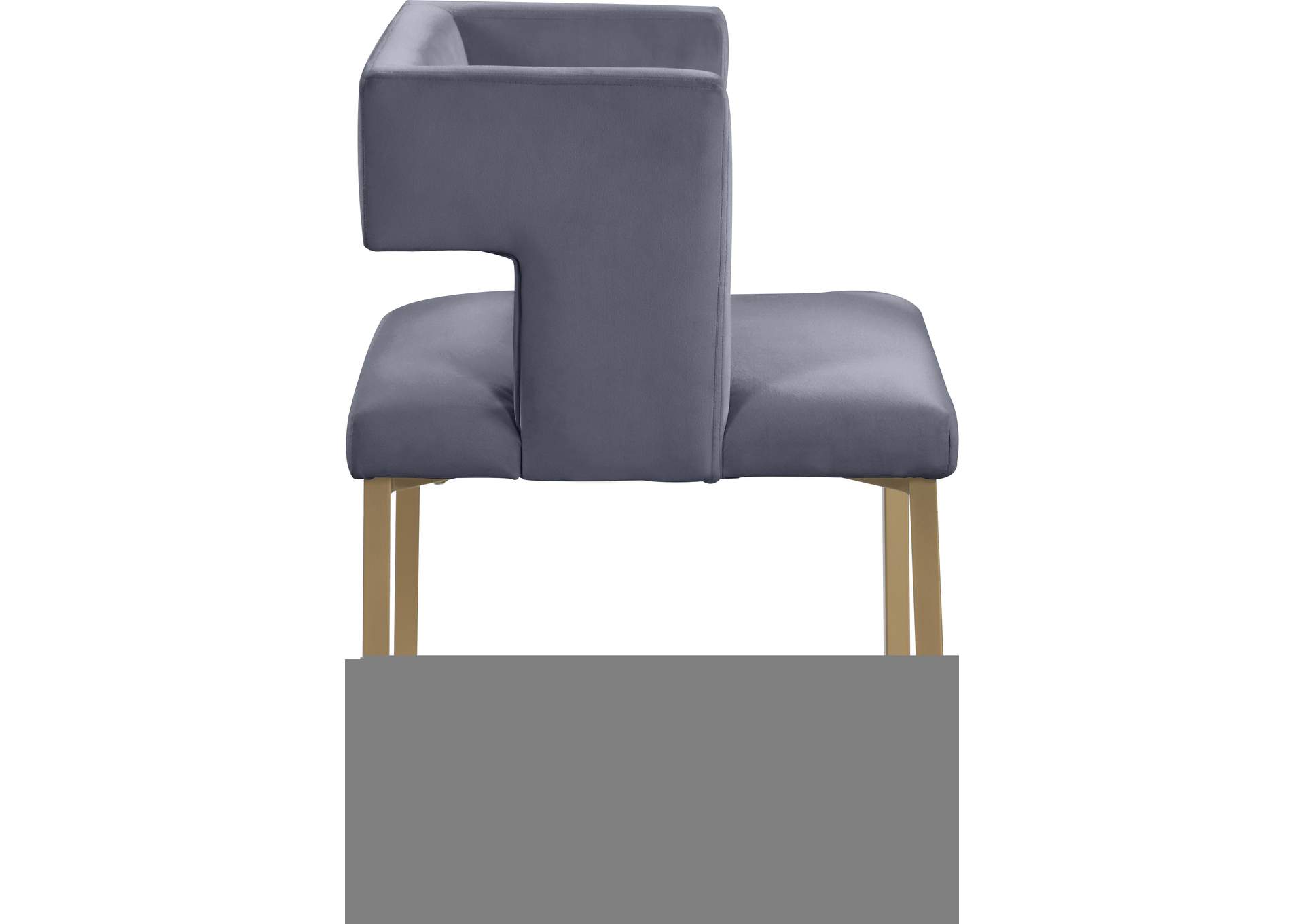 Caleb Grey Velvet Dining Chair