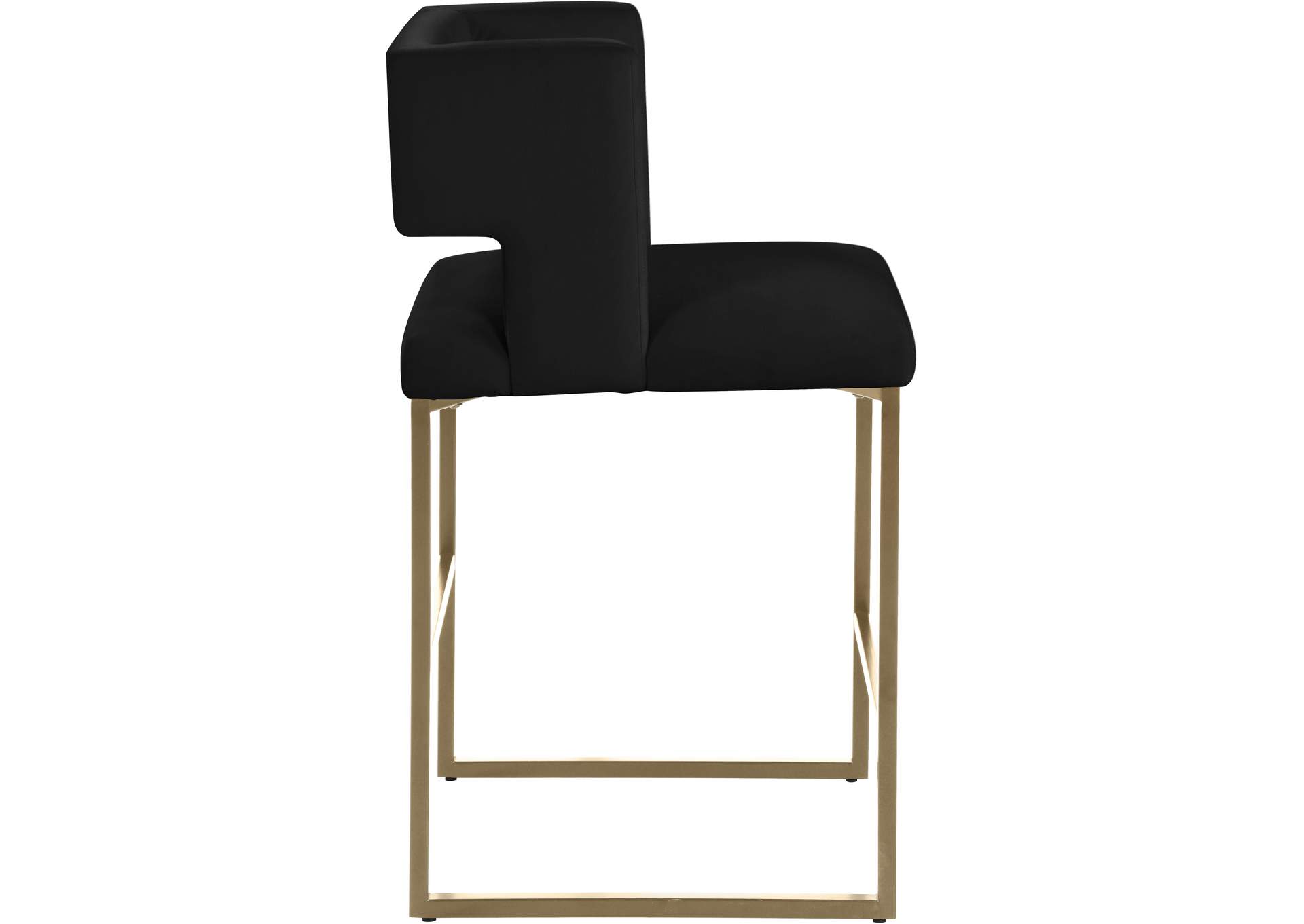 Caleb Black Velvet Counter Stool