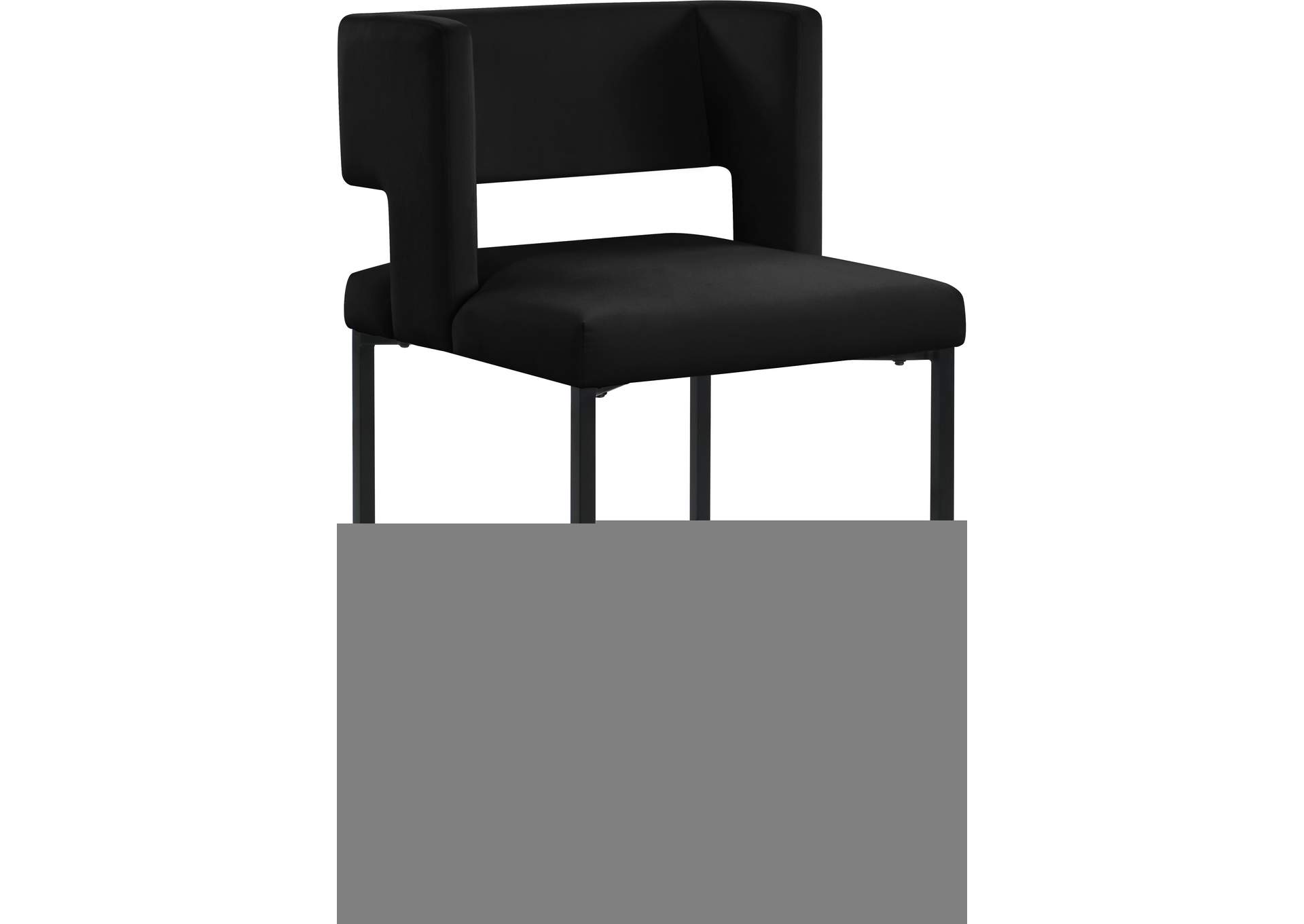 Caleb Black Velvet Counter Stool