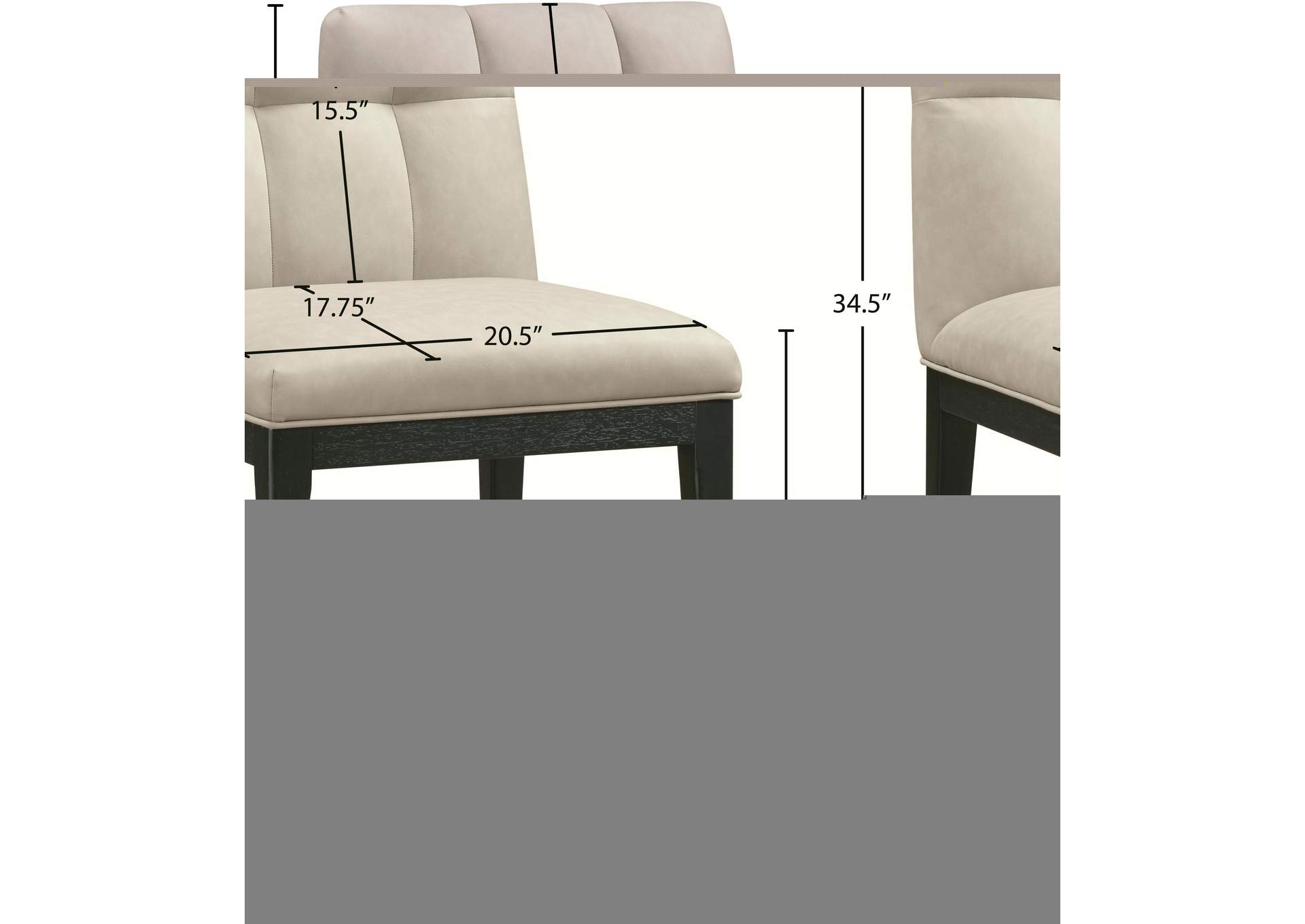 Adrian Taupe Vegan Leather Dining Side Chair