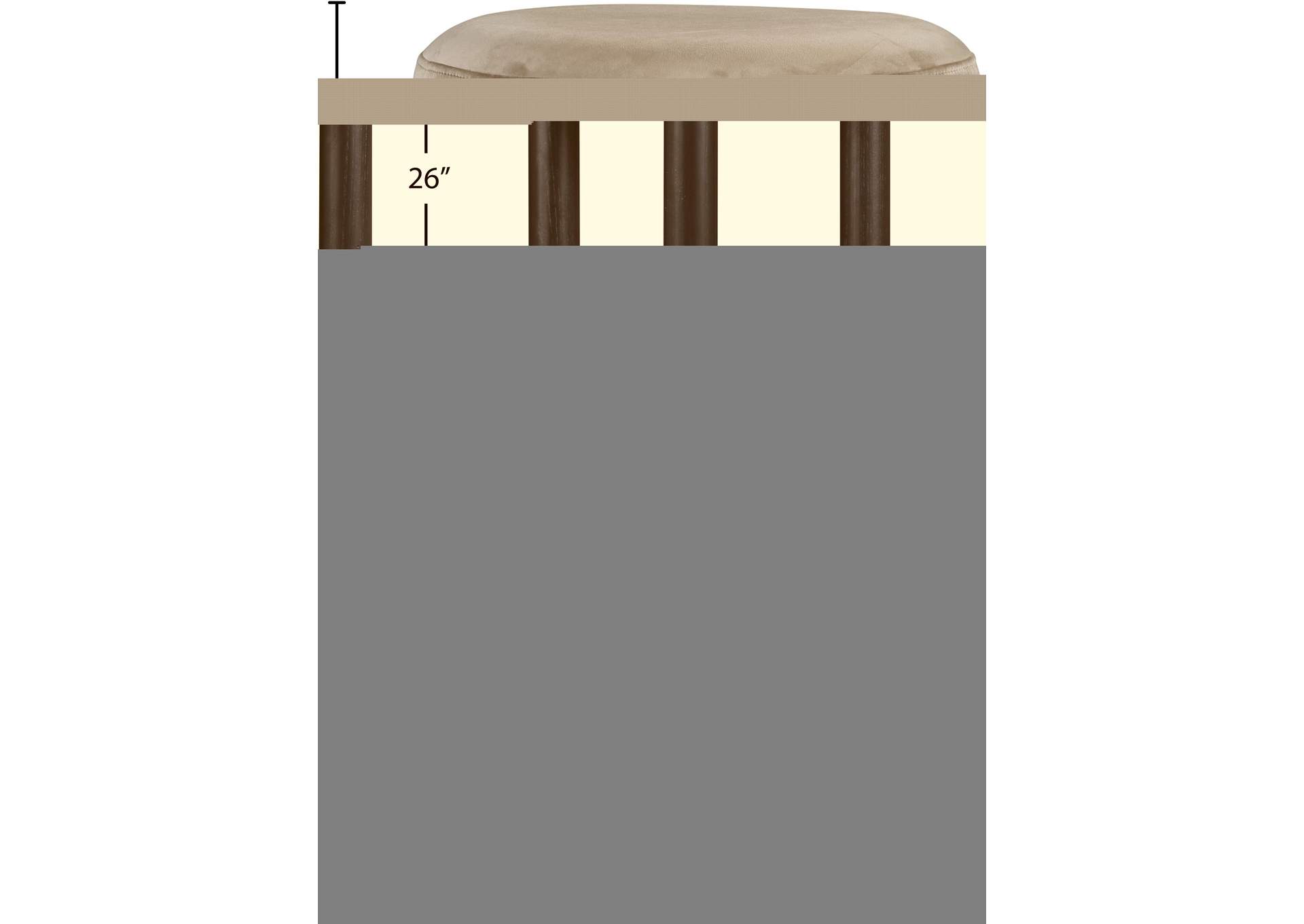 Monette Beige Velvet Counter Stool image 7