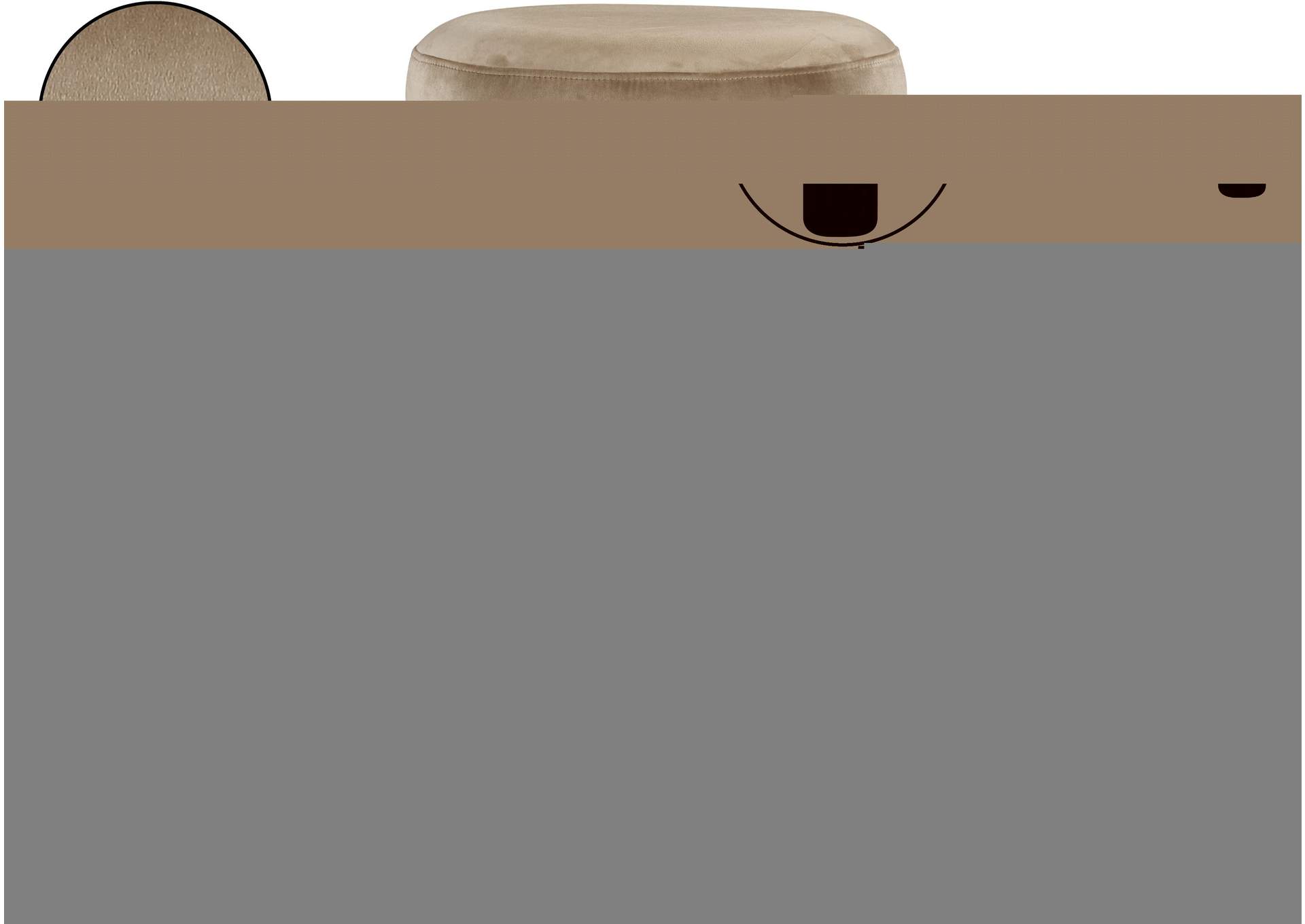 Monette Beige Velvet Counter Stool image 8