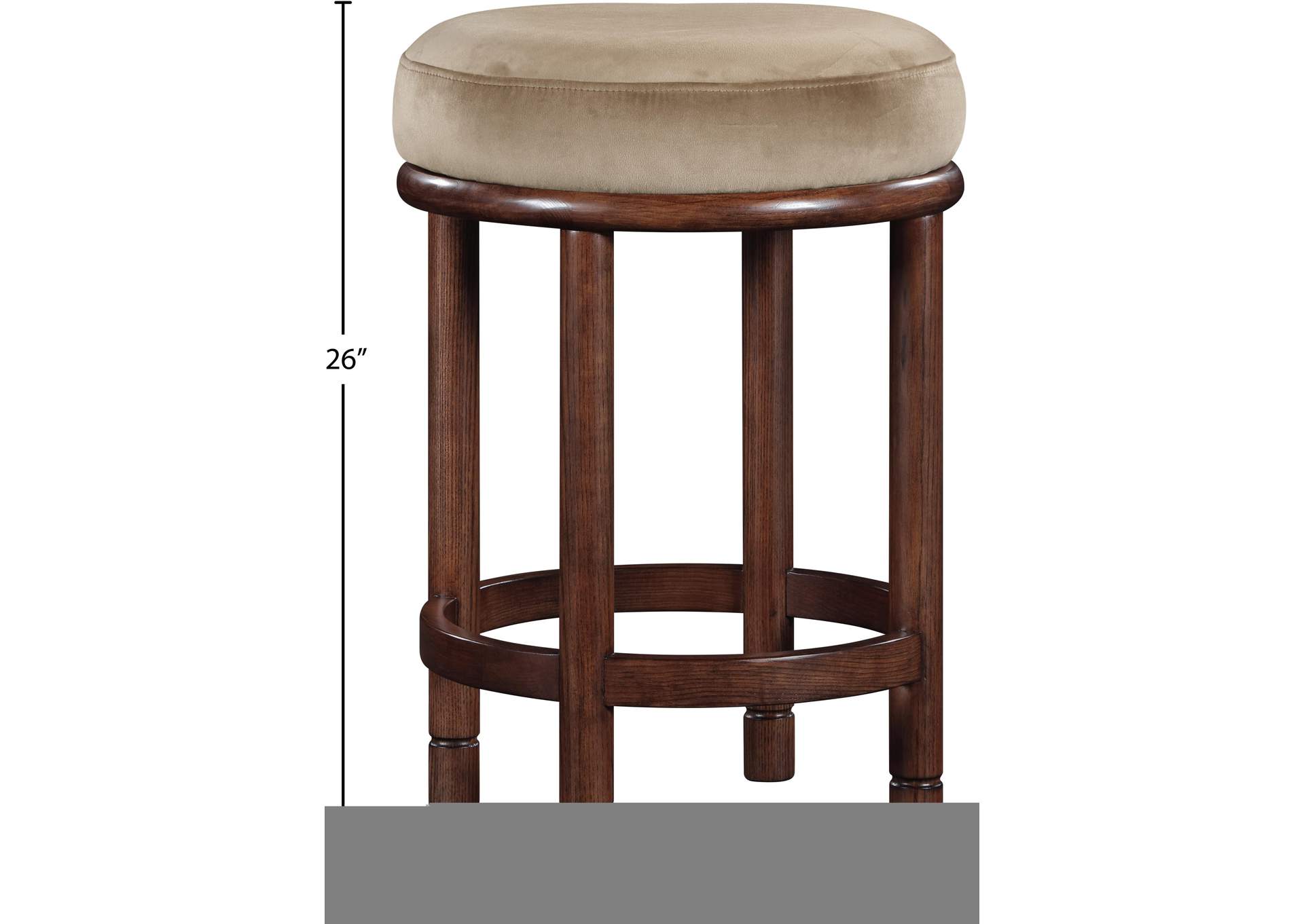 Monette Beige Velvet Counter Stool image 7
