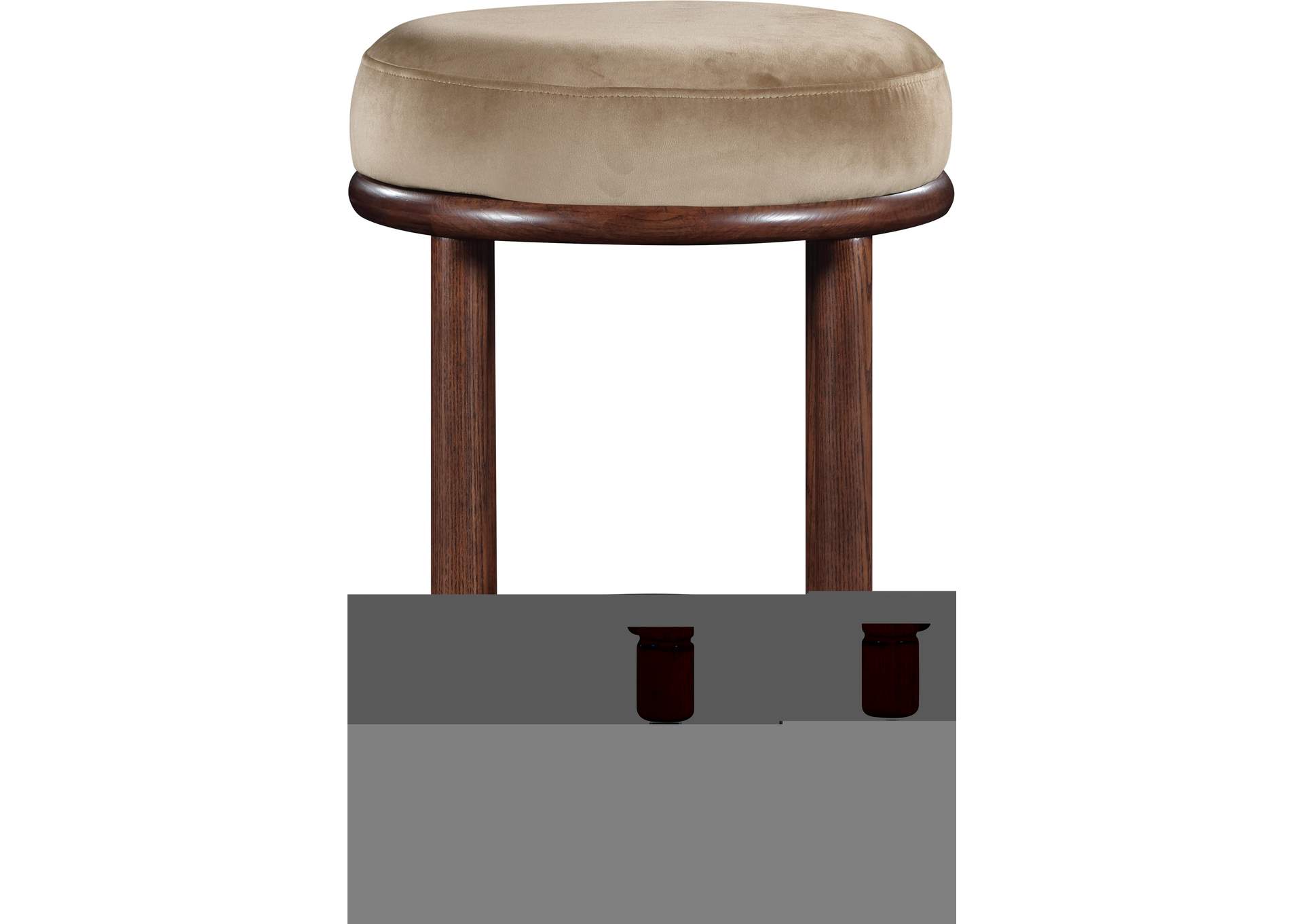 Monette Beige Velvet Counter Stool image 4