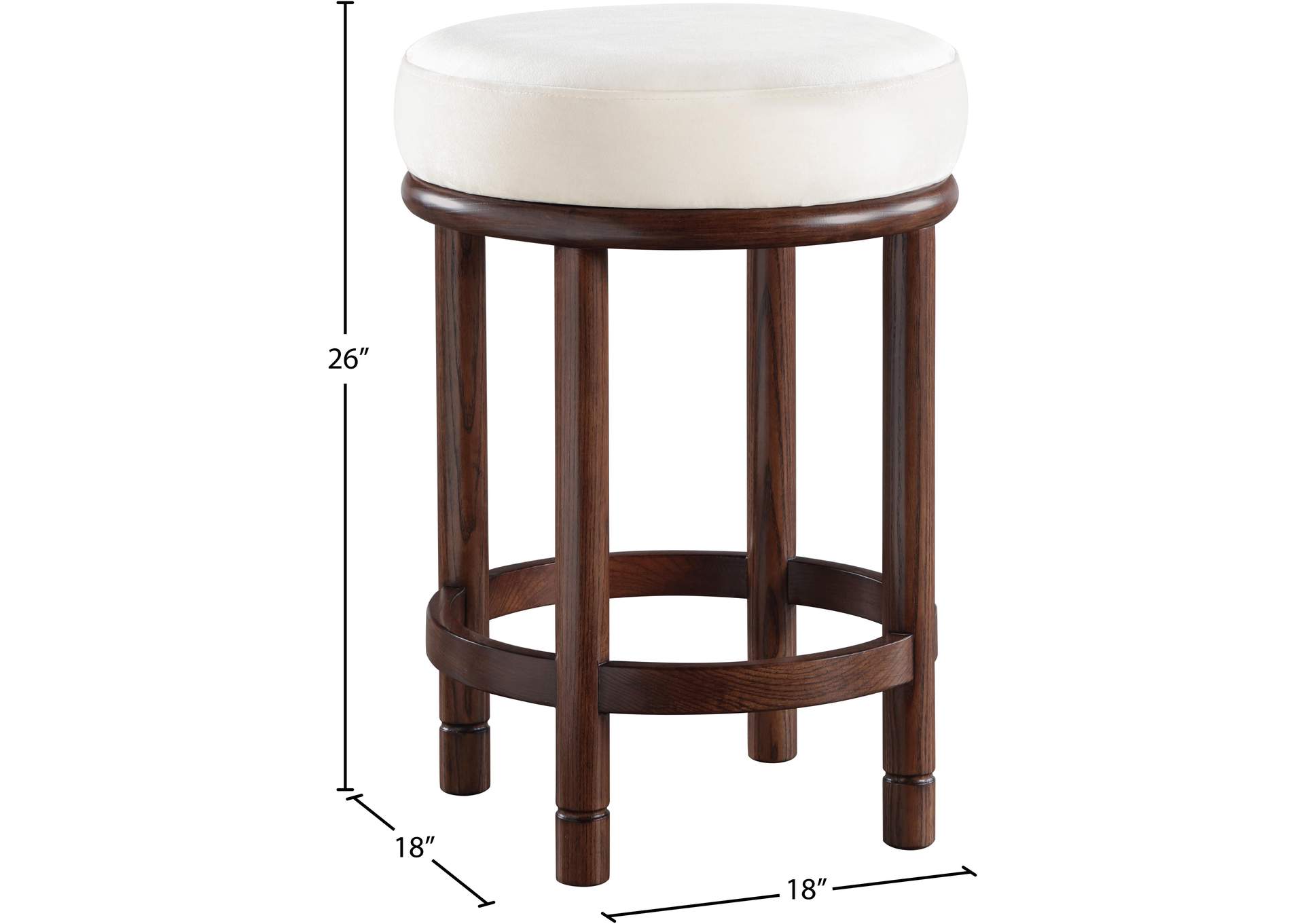 Monette Cream Velvet Counter Stool