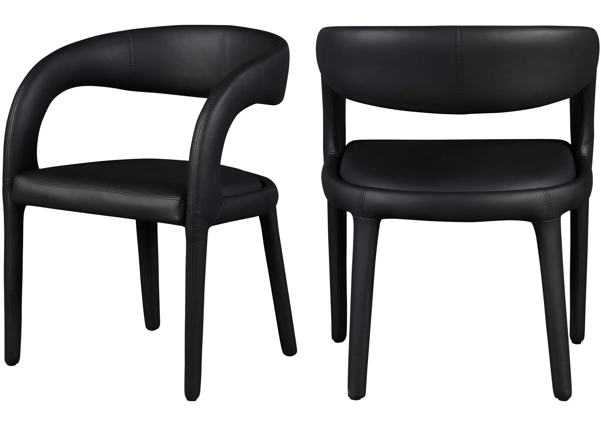 Sylvester Black Faux Leather Dining Chair