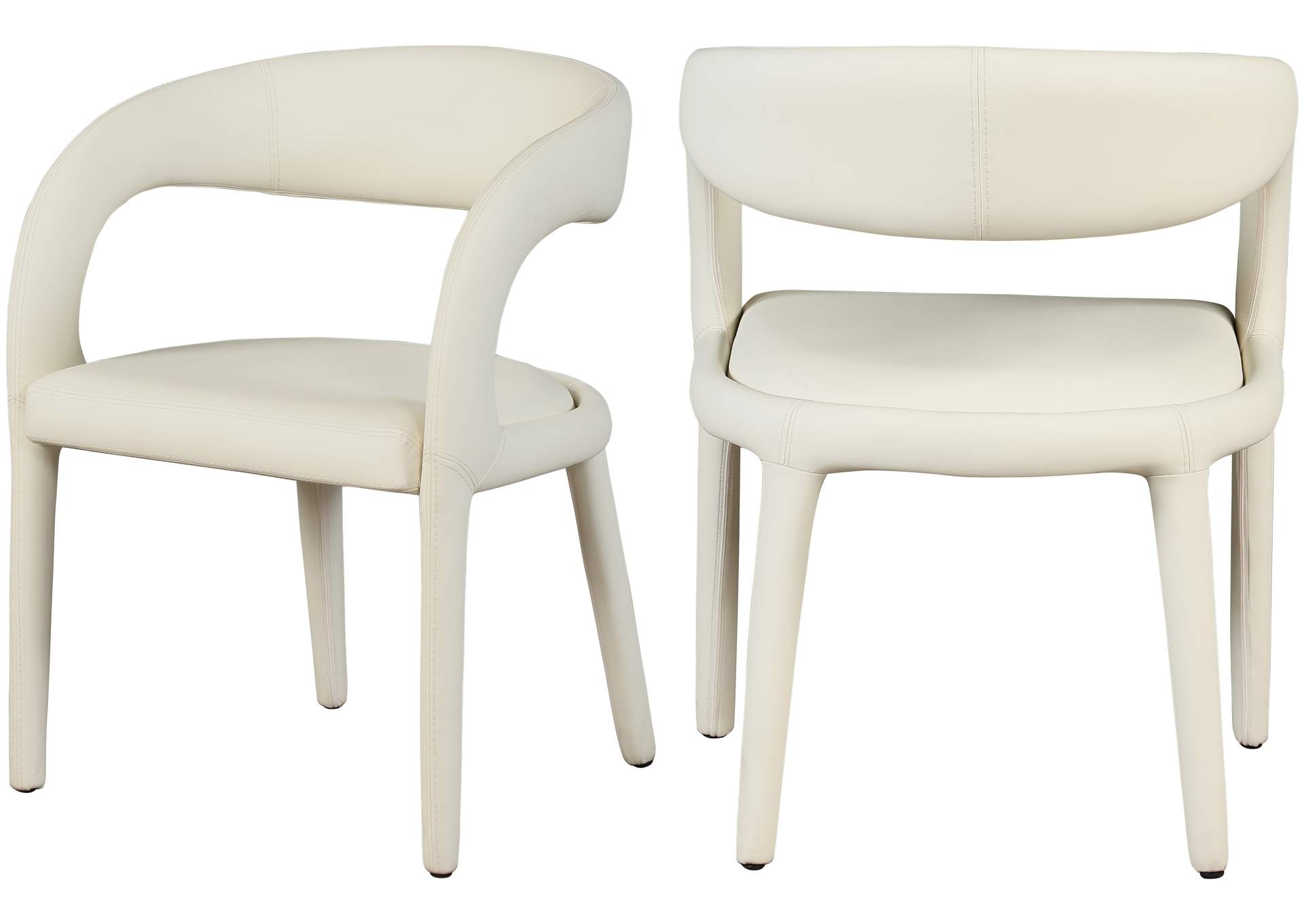 Sylvester Cream Faux Leather Dining Chair