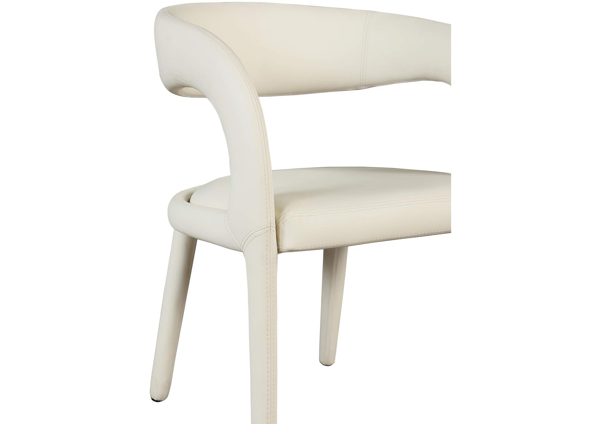 Sylvester Cream Vegan Leather Dining Chair