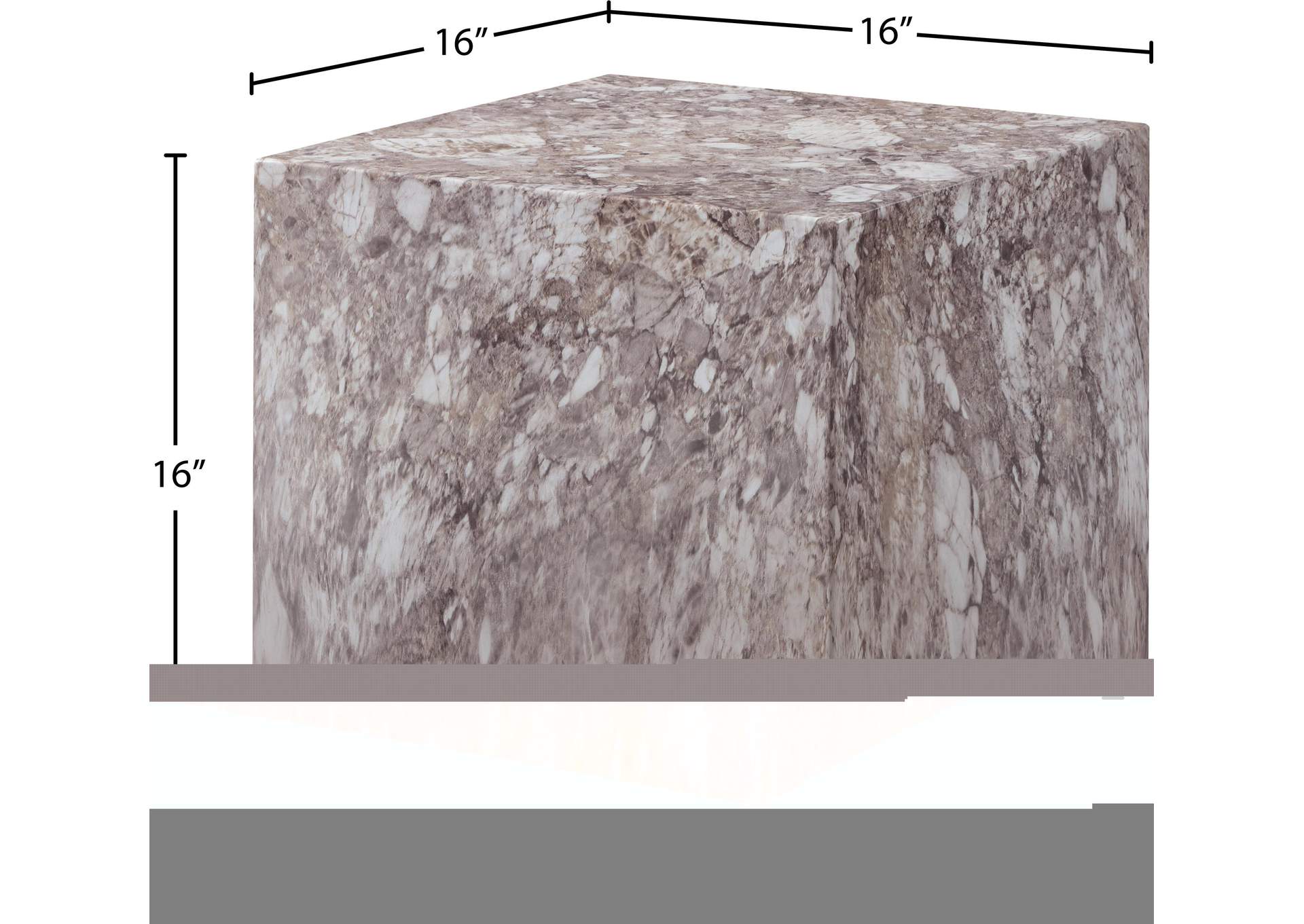 Piazza Brown Marble Finish Concrete End Table image 8